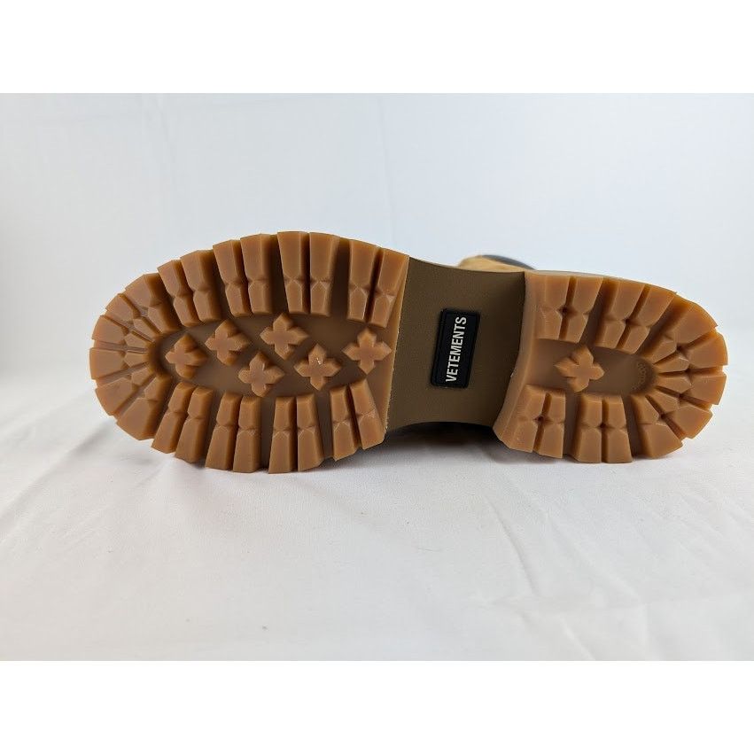 Vetements o1rshd1 Suede Logo Cuff Trucker Boots in Beige Size US 12 / EU 45 - 6 Thumbnail