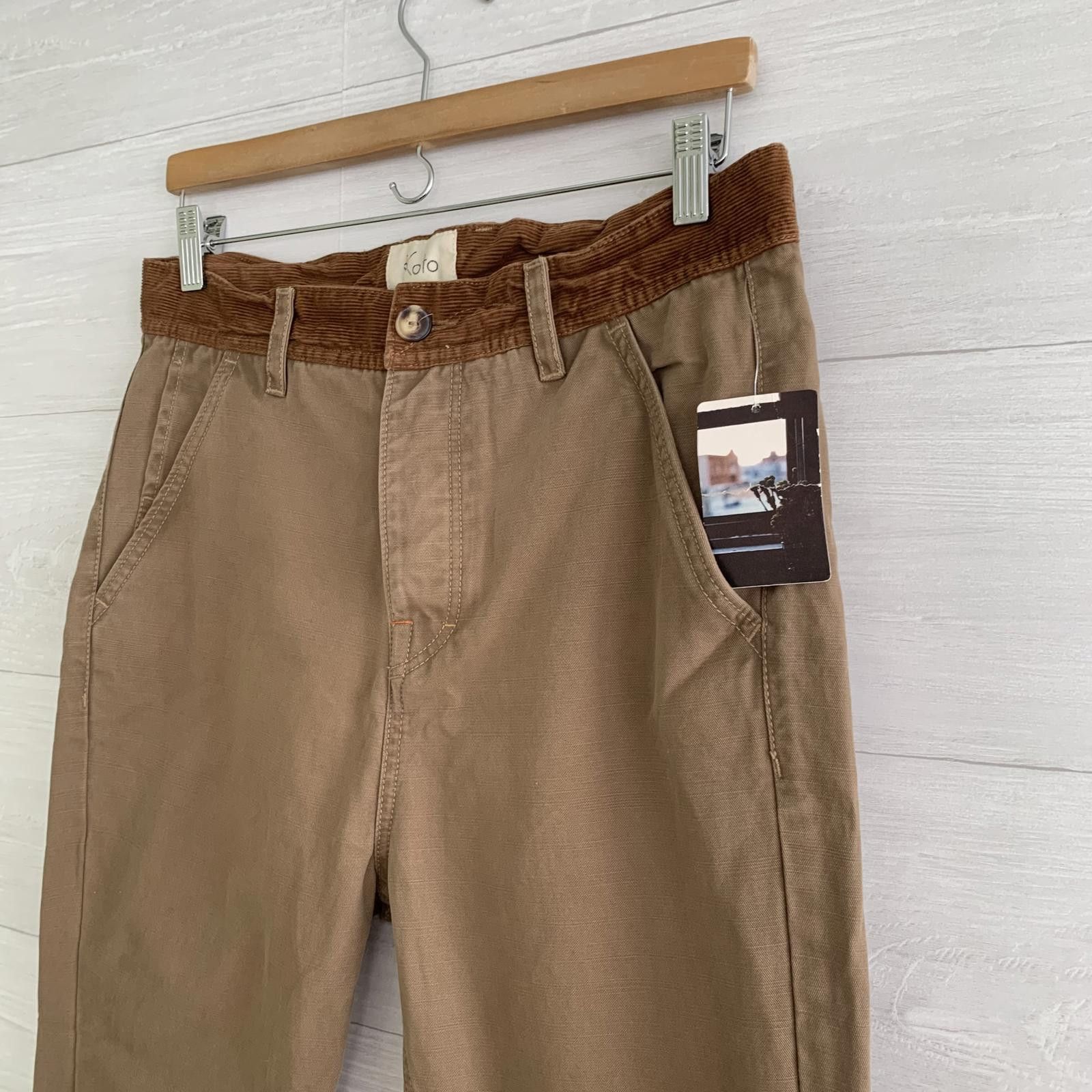 Koto NWT Koto - Brown corduroy waistband tapered pants, sz 31 Size US 31 - 3 Thumbnail