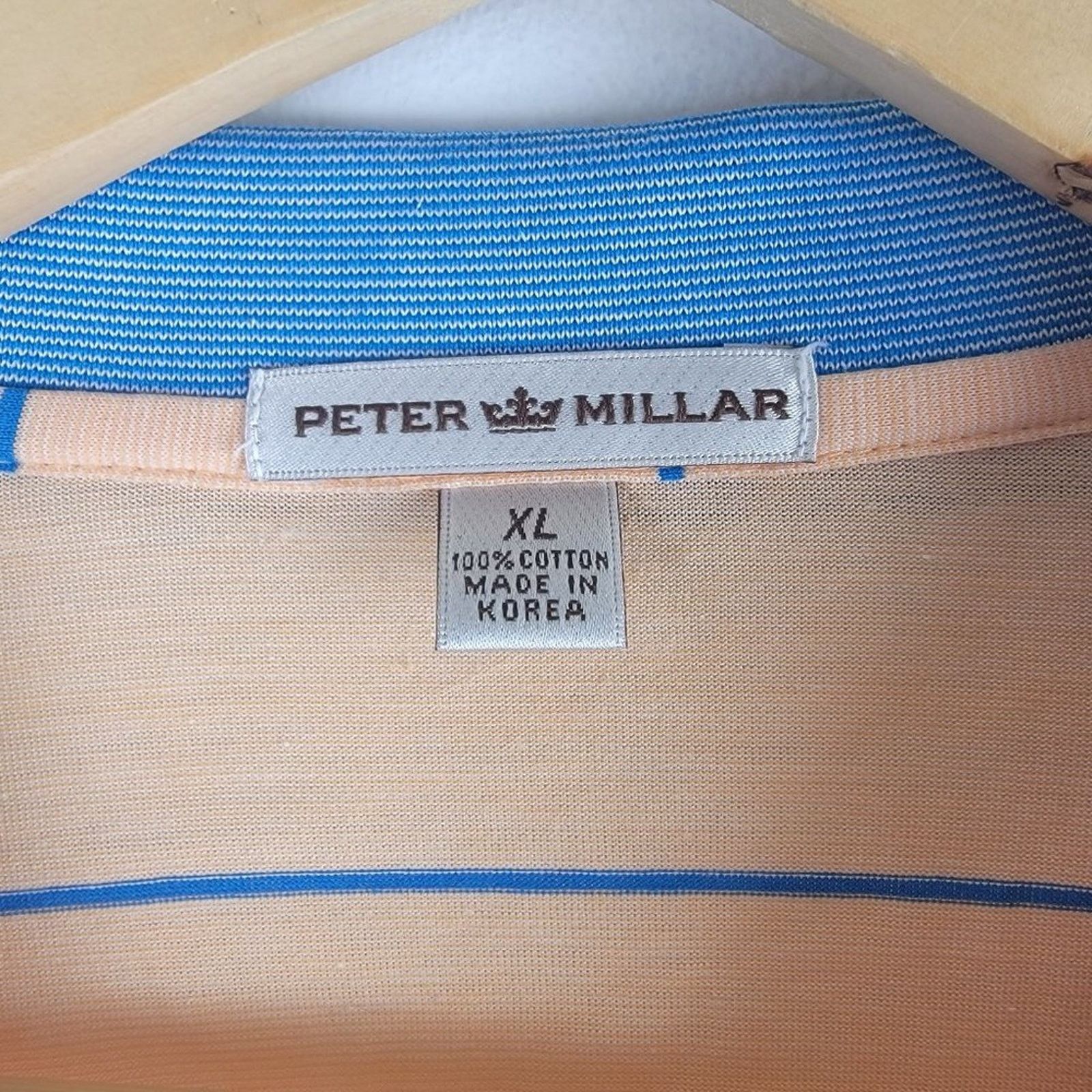 Peter Millar Peter Millar Golf Polo Shirt Short Sleeve Orange Striped Size US XL / EU 56 / 4 - 6 Thumbnail