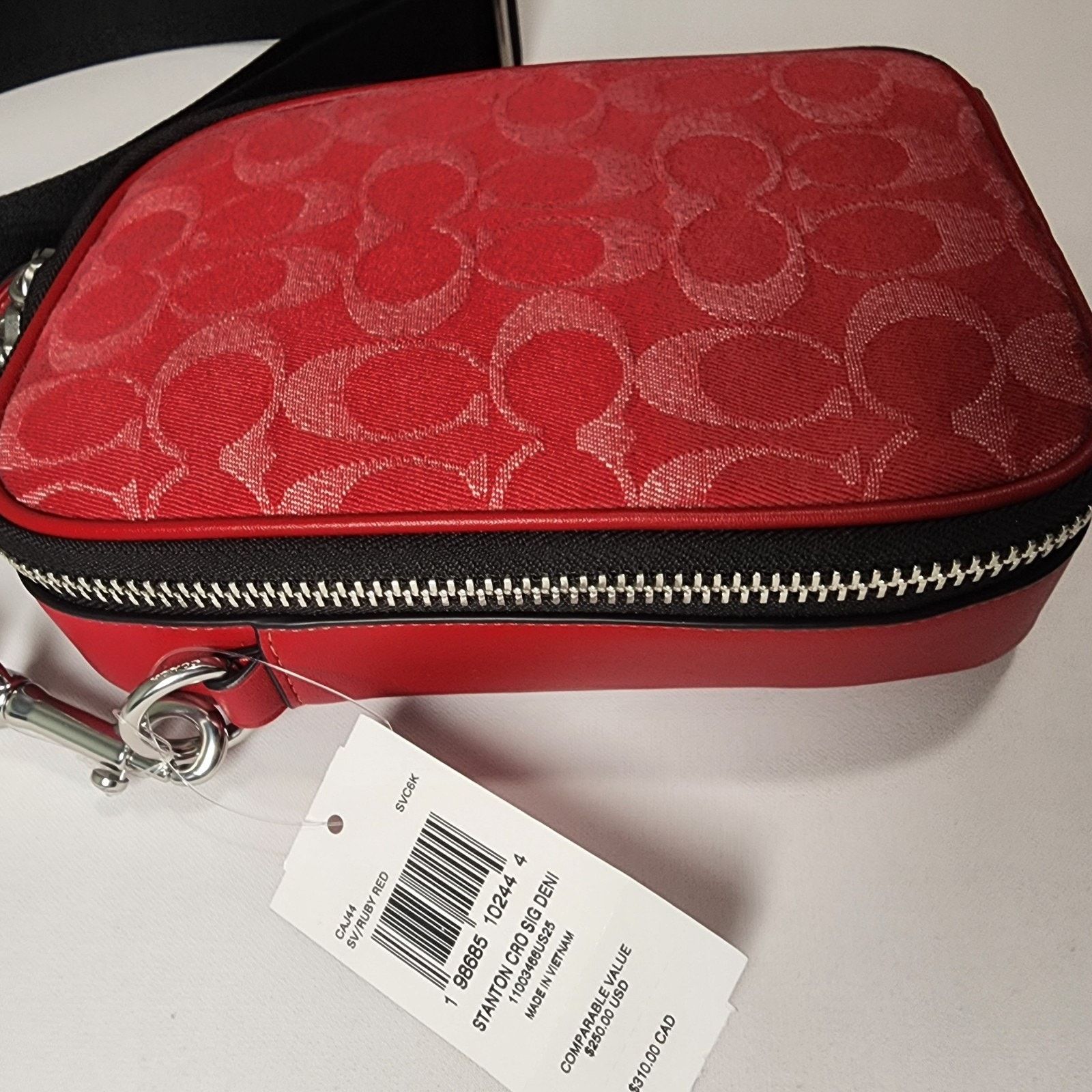 Coach Coach CAJ44 Men's Stanton Crossbody Signature Denim/Ruby Red Size ONE SIZE - 4 Thumbnail