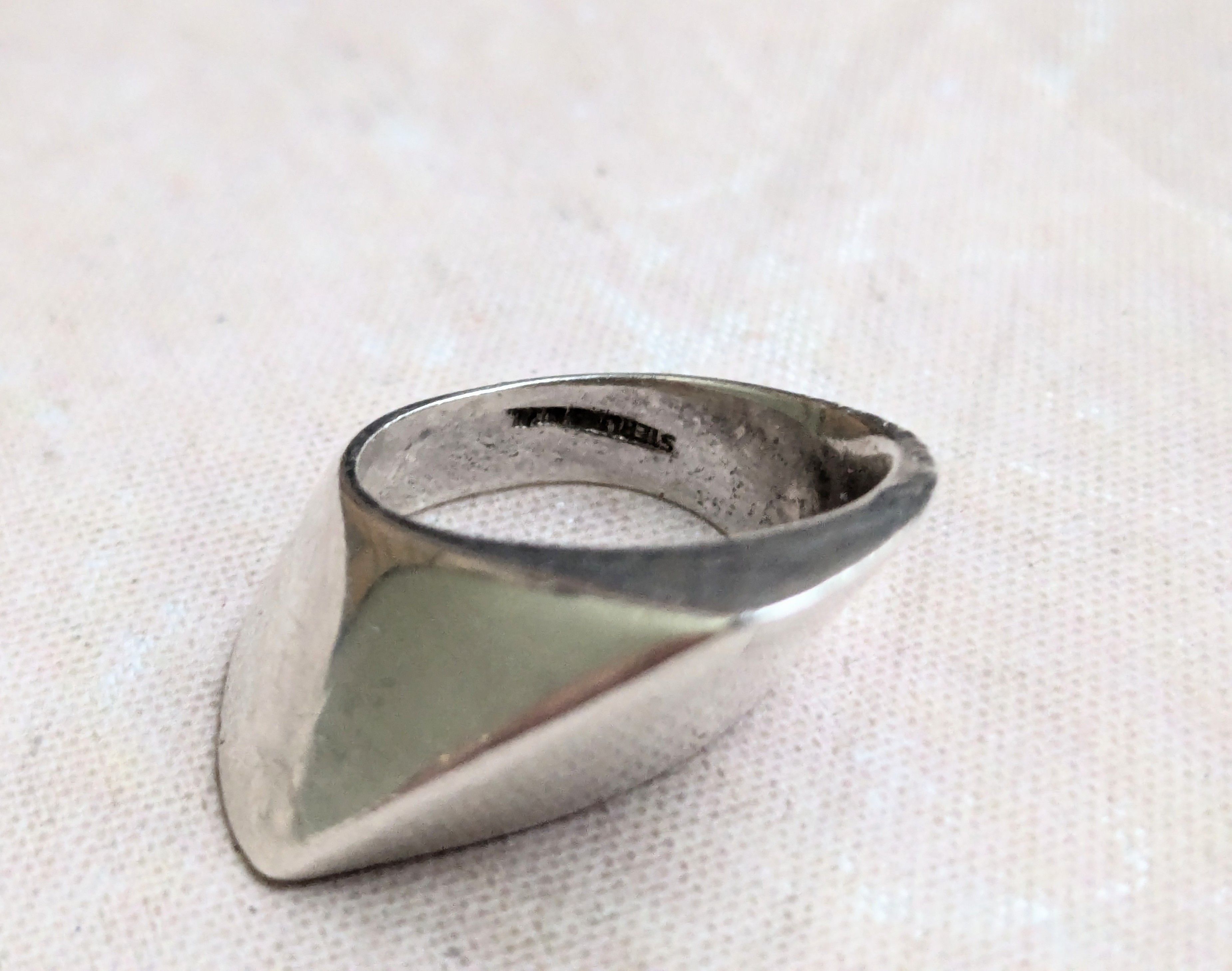 Sterling Silver Vintage Sterling Silver Ring Abstract Modernist 5.5 Size ONE SIZE - 6 Thumbnail