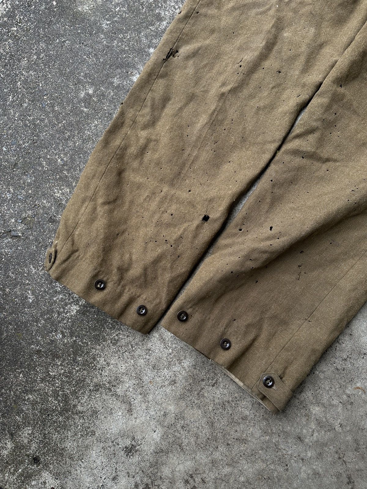Vintage Trashed 1950s AUSTRALIA US Army Wool Trousers Cargo pant Size US 35 - 6 Thumbnail