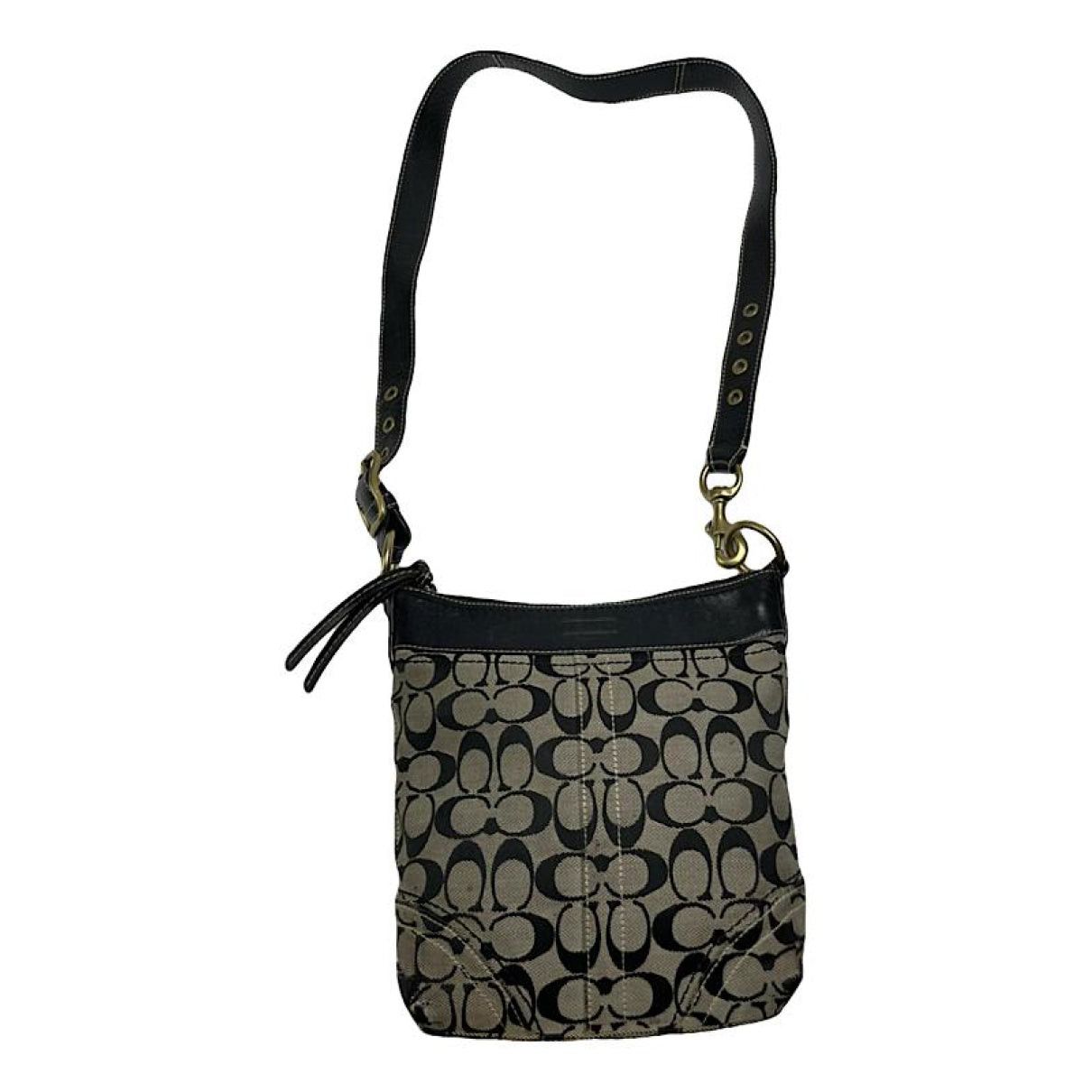 Coach Signature Sufflette Black Leather Handbag Size ONE SIZE - 1 Thumbnail