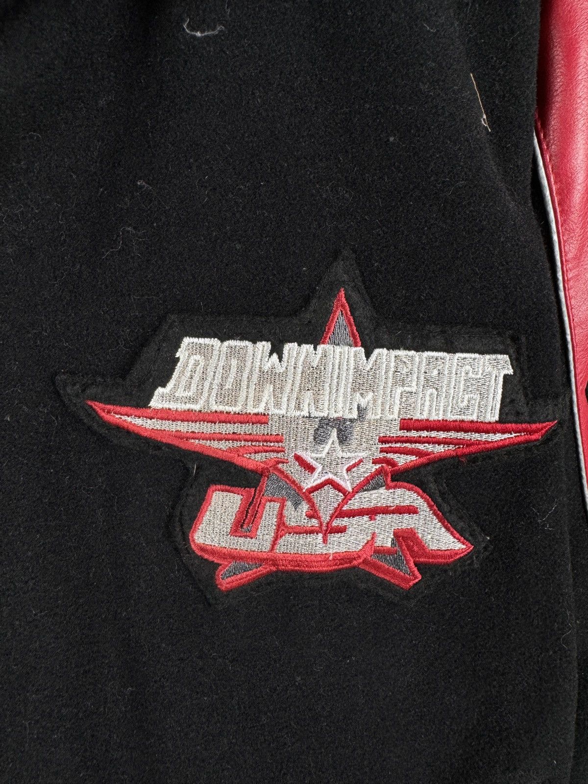 Vintage Down Impact USA reversible wool leather monogram bomber jckt Size US L / EU 52-54 / 3 - 10 Thumbnail