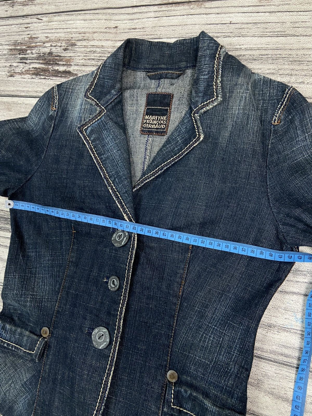 Marithe + Francois Girbaud 2000s Marithe Francois Girbaud AvantGarde Denim Jacket Jeans Size S / US 4 / IT 40 - 11 Thumbnail