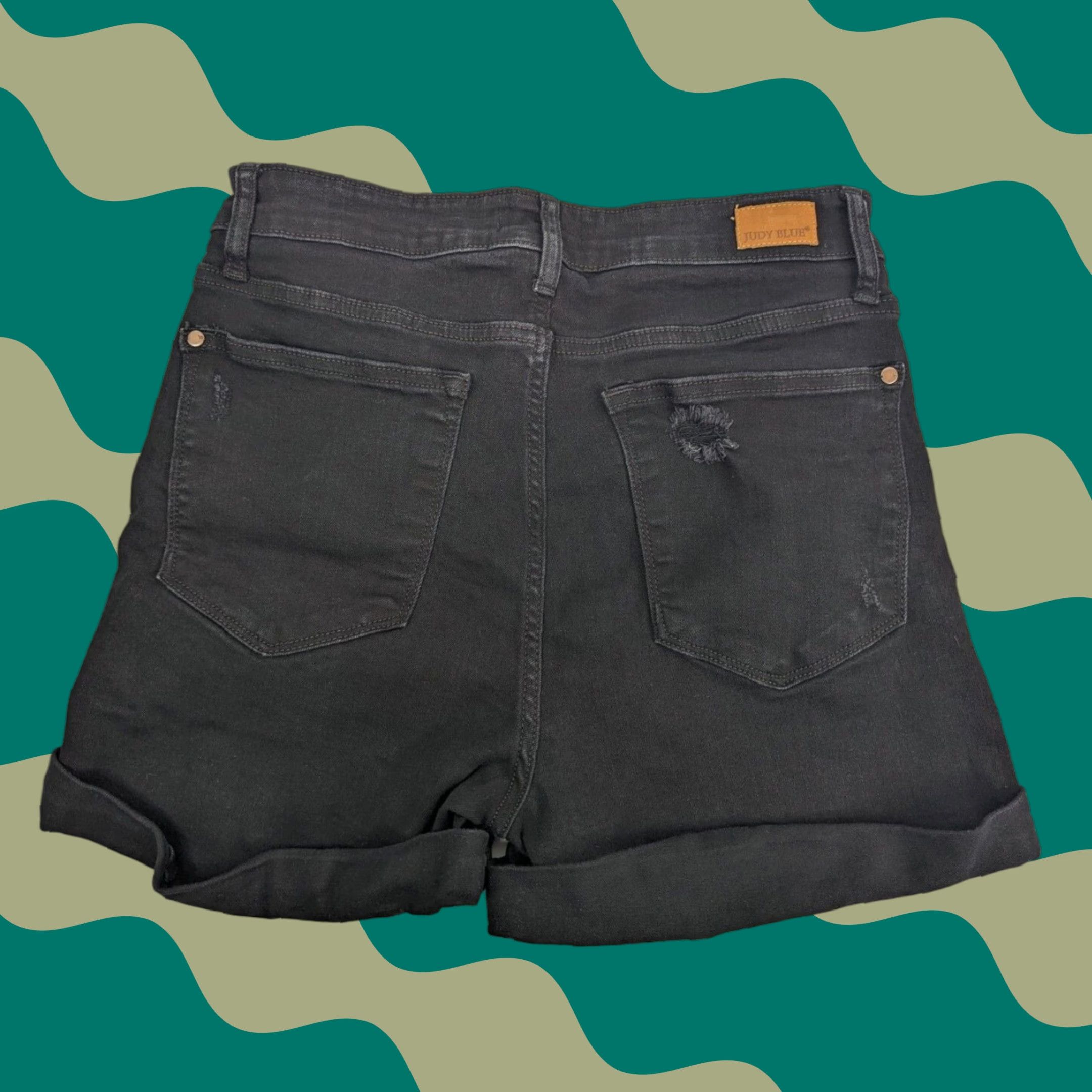 Vintage Judy Blue Black Denim Shorts JB15004BK Size 1XL Cuffed High Rise Size 40" / US 18 - 1 Thumbnail