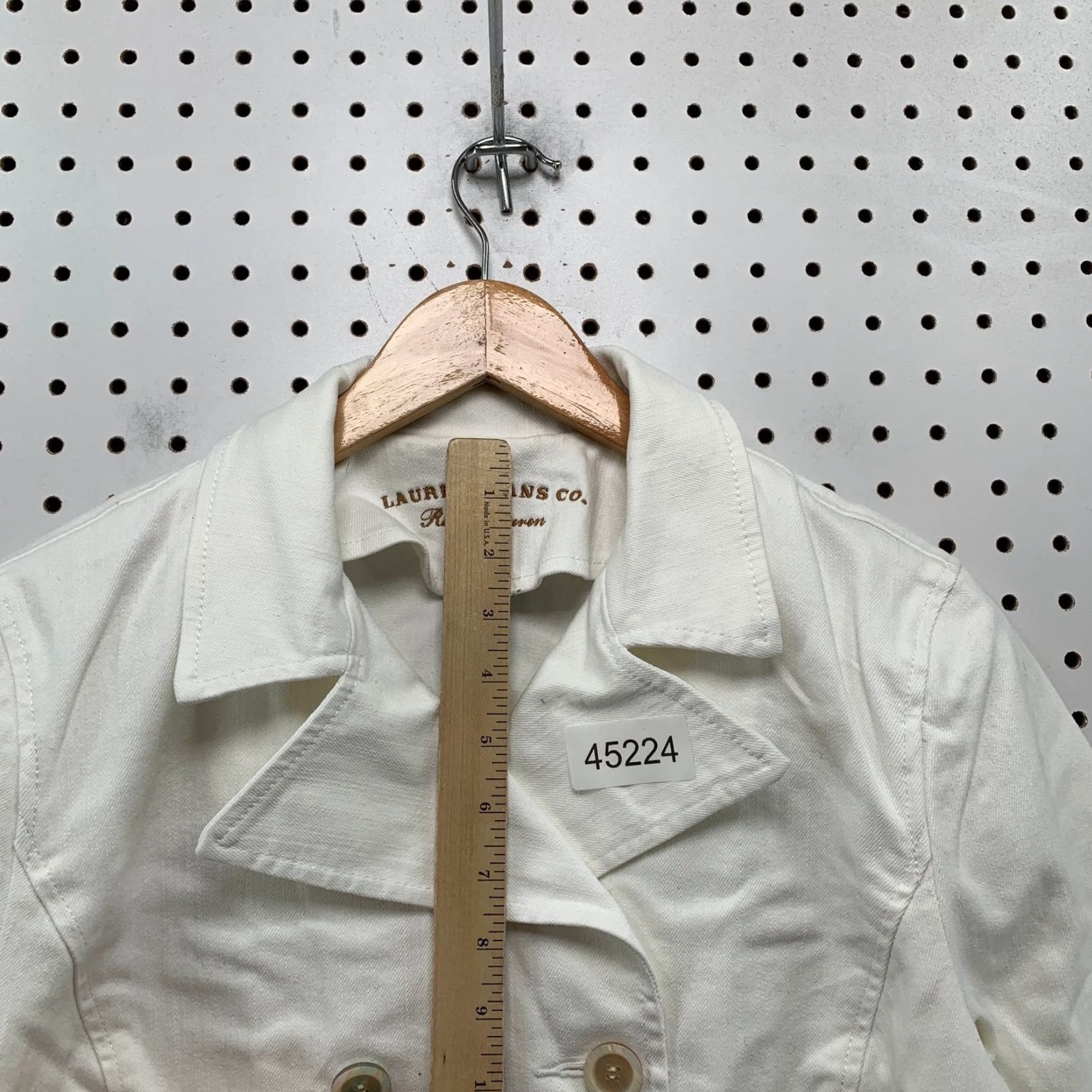 Ralph Lauren Lauren Ralph Lauren Denim Jacket Womens Medium White Double Breasted Denim Jacket Womens Medium White Double Breasted Size M / US 6-8 / IT 42-44 - 7 Thumbnail