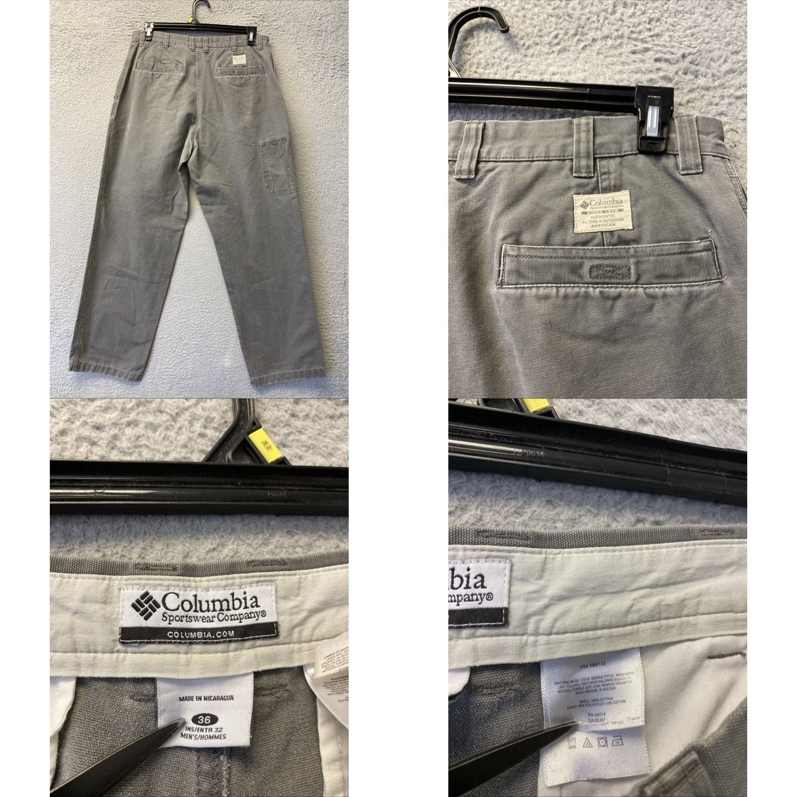 Vintage Columbia Men’s Pants Sportswear 36x31 Twill Gray Utility Work Casual Travel Outdoor Carpenter Straight Leg Regular Rise Regular Size US 36 / EU 52 - 8 Thumbnail