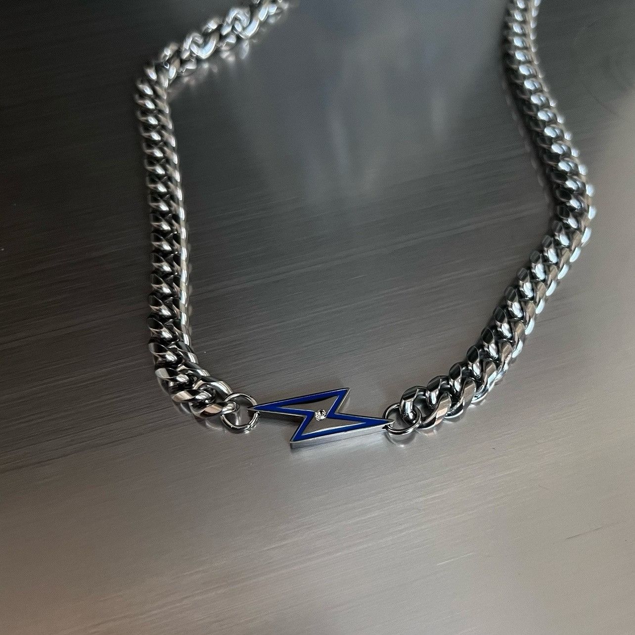 Jewelry × Vintage Men's Lightning Hip-Hop Clavicle Chain Fashion Necklace Size ONE SIZE - 2 Thumbnail