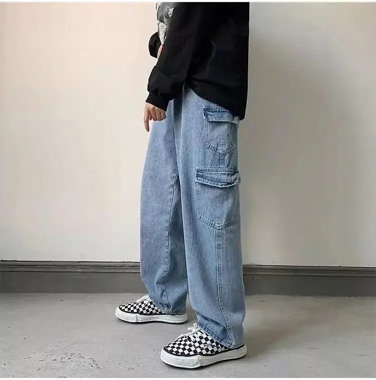 Japanese Brand Retro Straight Loose Multi Pocket Jeans Size US 34 / EU 50 - 5 Thumbnail