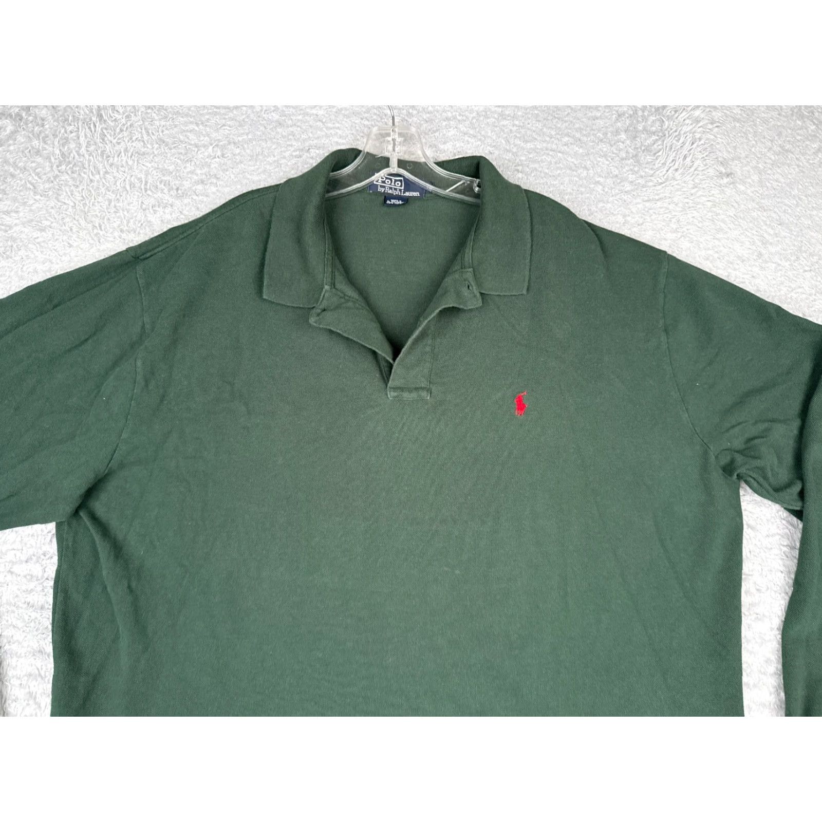 Ralph Lauren VINTAGE Ralph Lauren Polo Shirt Men 2XL Green Short Sleeve Cotton Polo Shirt Slim Fit Embroidered Logo, Button Collar, Knit, Regular Size US XXL / EU 58 / 5 - 4 Thumbnail