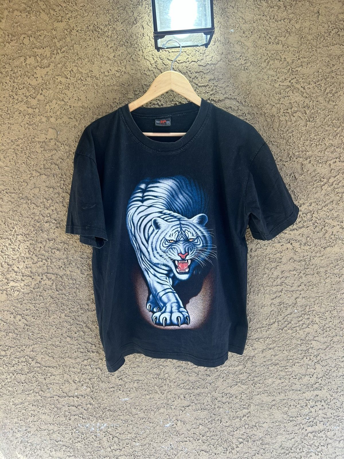 Vintage Black Vintage 90s Tiger Tee Size US L / EU 52-54 / 3 - 4 Thumbnail