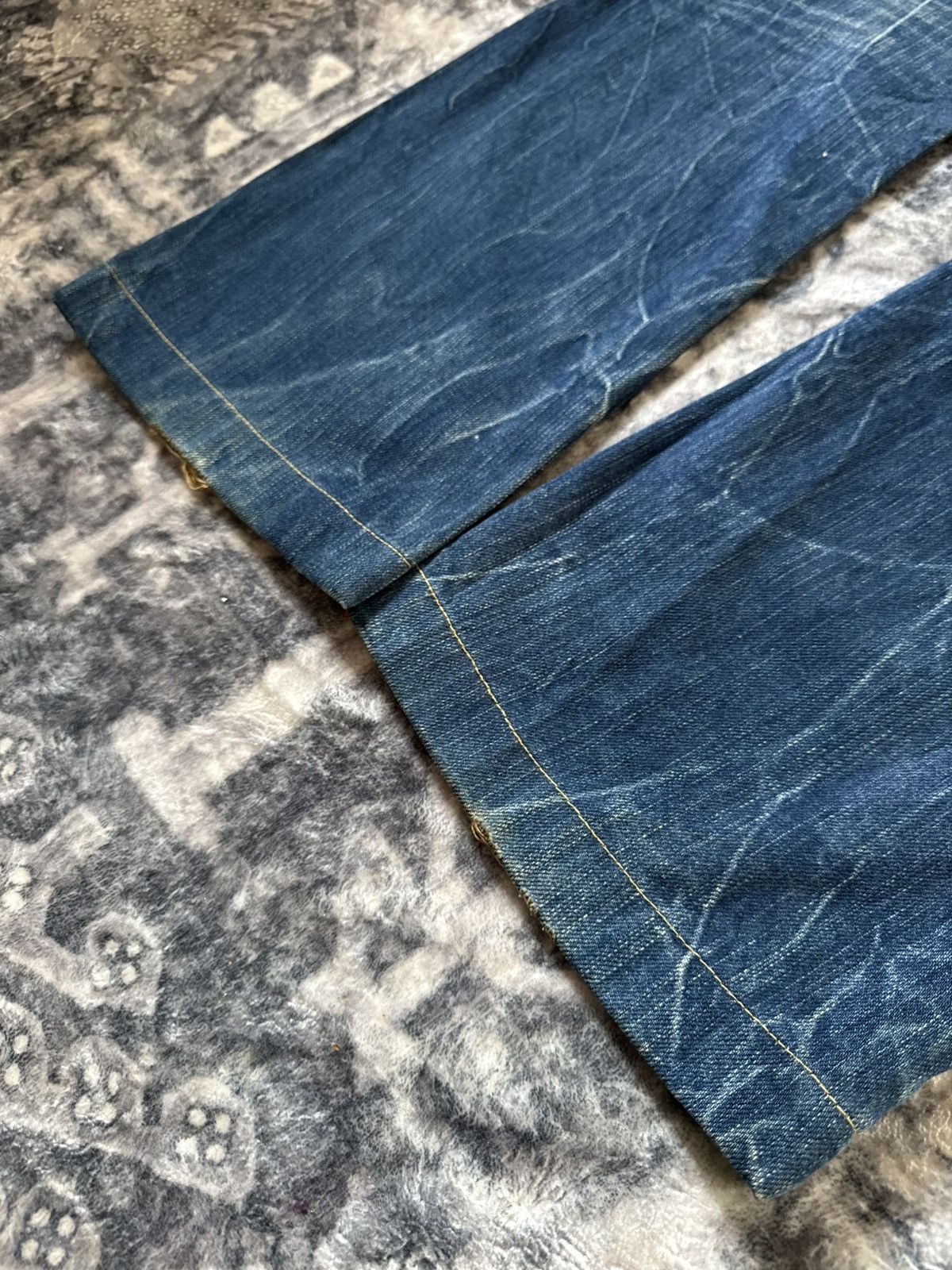 Hysteric Glamour Studio R.P Embroidered Bold Stitched Wide Flared Jeans Size US 28 / EU 44 - 14 Thumbnail