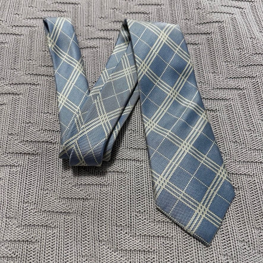 T.M. Lewin TM Lewin light blue plaid silk tie Size ONE SIZE - 1 Thumbnail