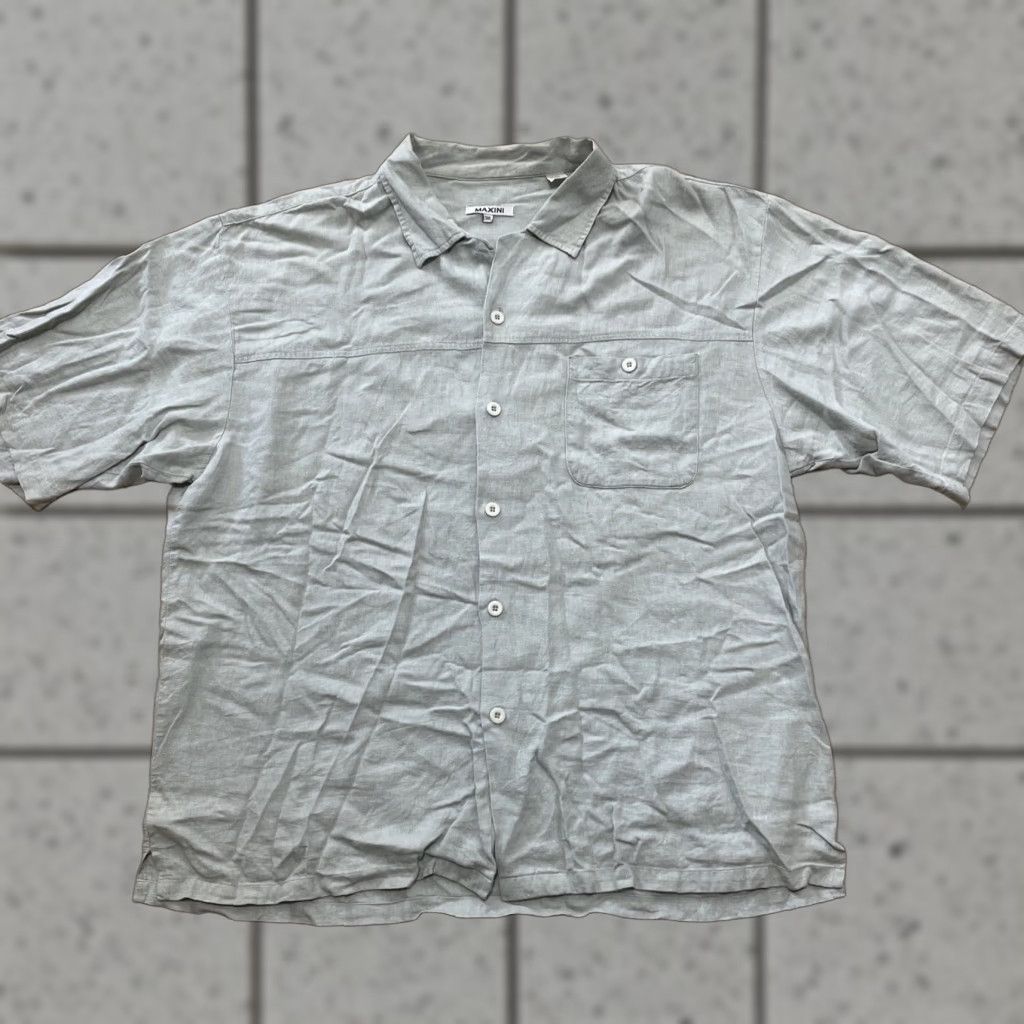 Vintage VINTAGE Inserch Maxini Linen Shirt Men 3XL Button-Up Short Sleeve Collared Relaxed Green Linen Men Casual Summer Spring 3XL Mens Size US XXL / EU 58 / 5 - 1 Thumbnail