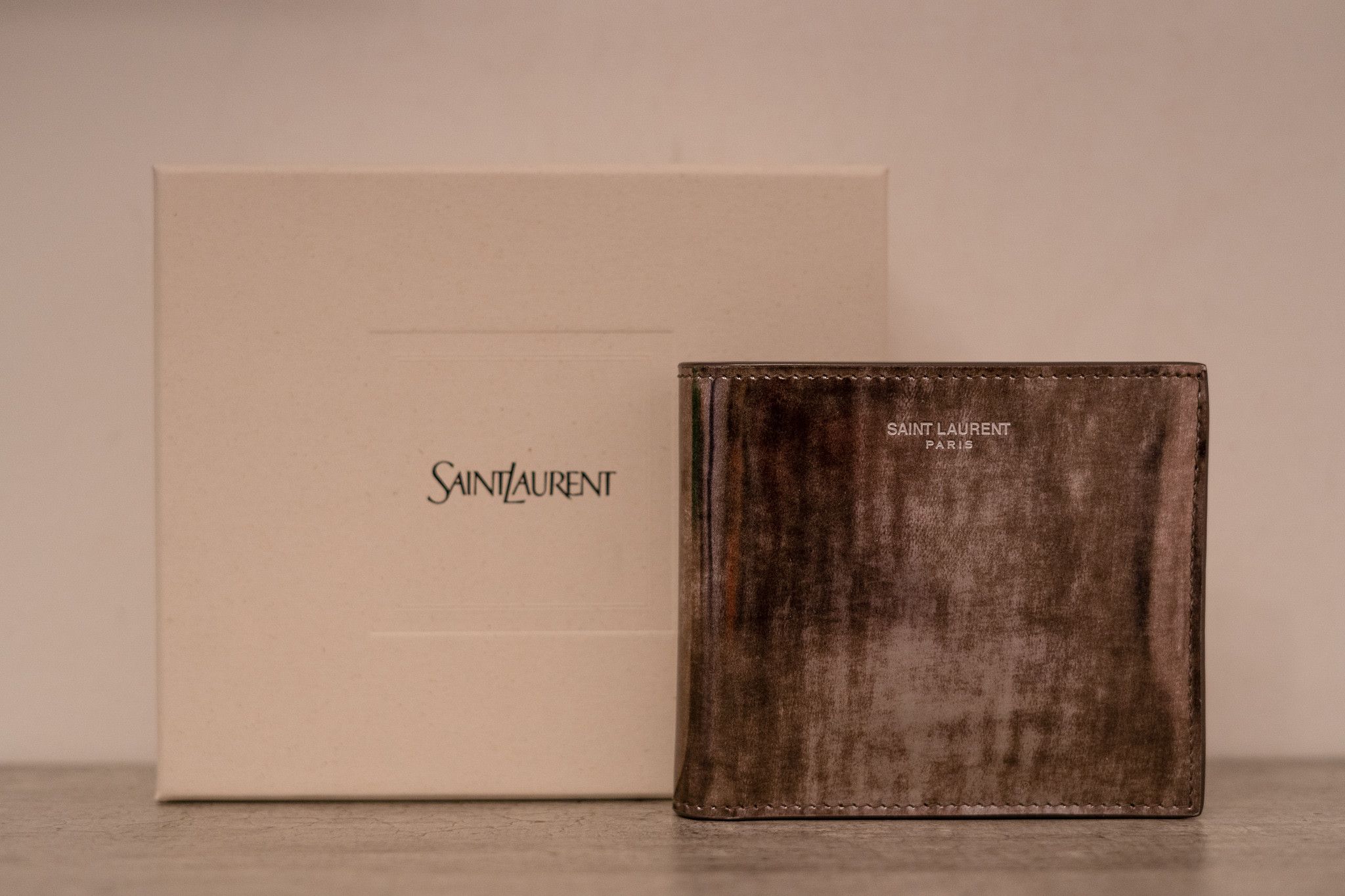 Saint Laurent Men's Limited Edition Metallic Leather Wallet