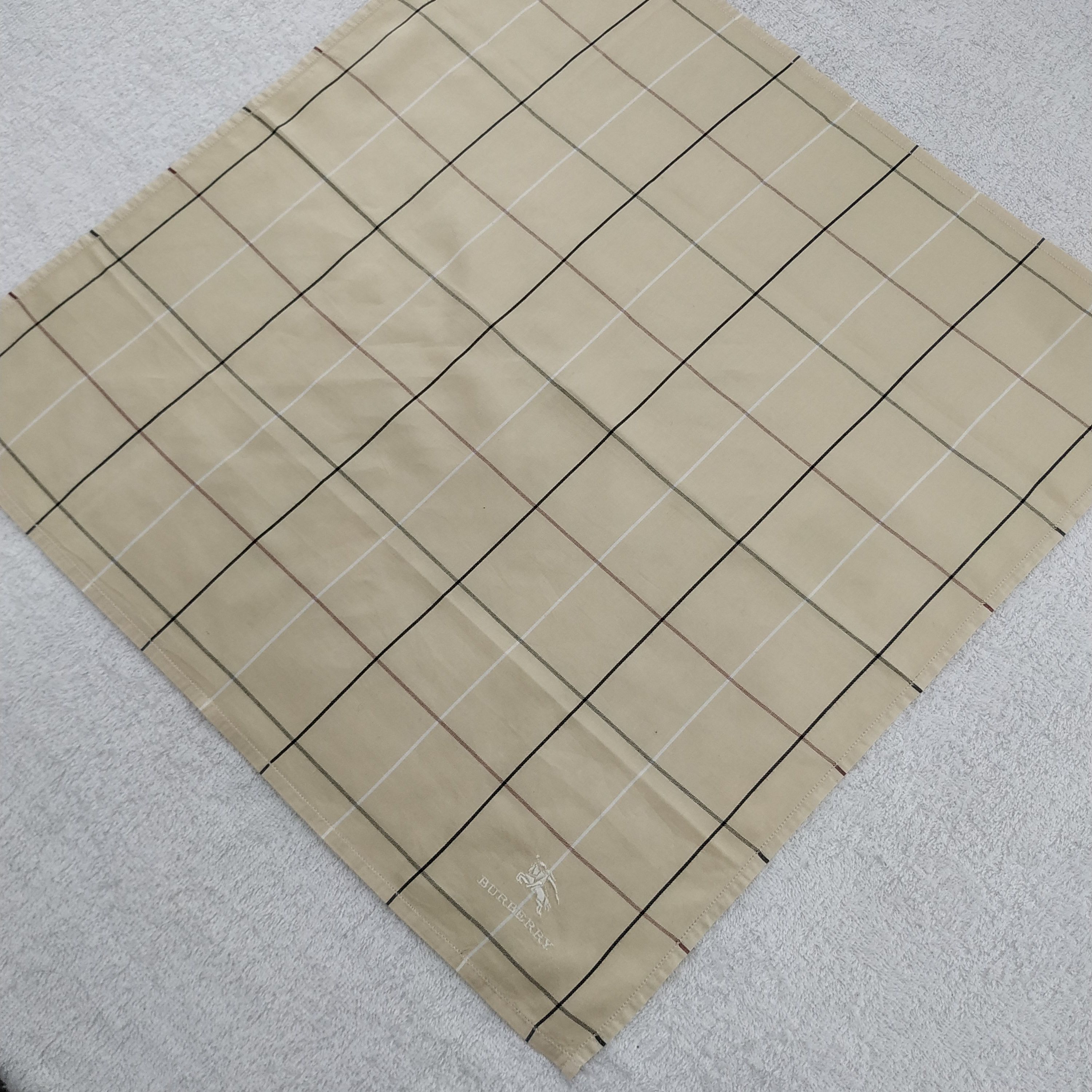 Burberry × Vintage Burberry Bandana / Handkerchief / Neckerchief - S019 Size ONE SIZE - 4 Thumbnail