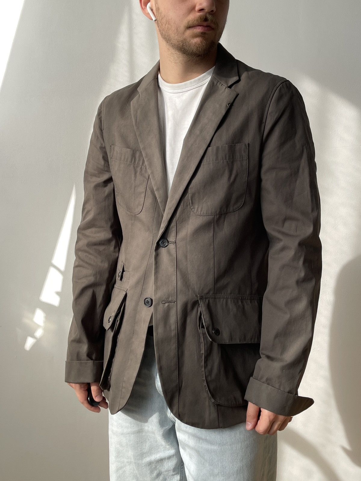 Armani Exchange Armani Exchange Men's M Brown Utility Field Blazer Jacket Size US M / EU 48-50 / 2 - 1 Thumbnail