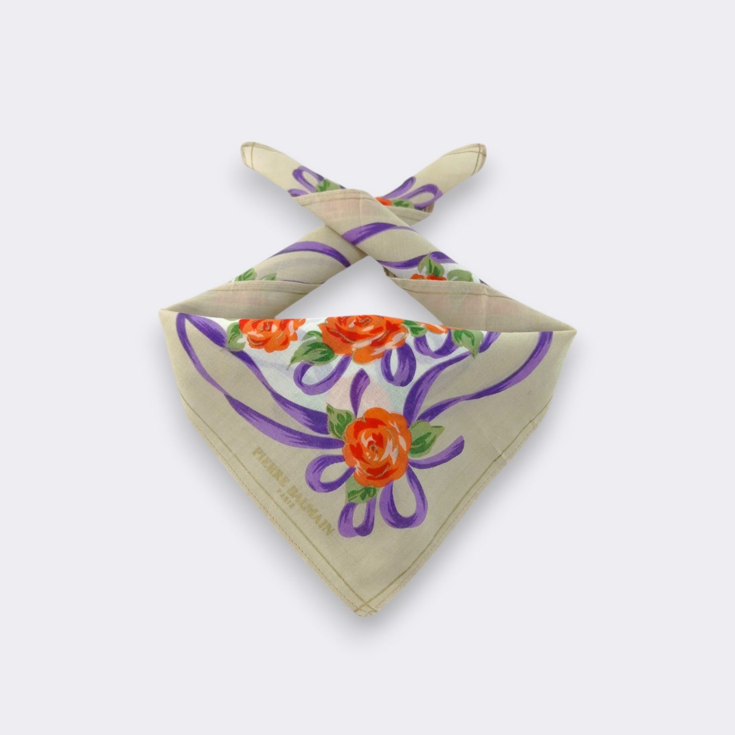 Pierre Balmain × Vintage Vintage Pierre Balmain Handkerchief Neckerchief H259I Size ONE SIZE - 1 Thumbnail
