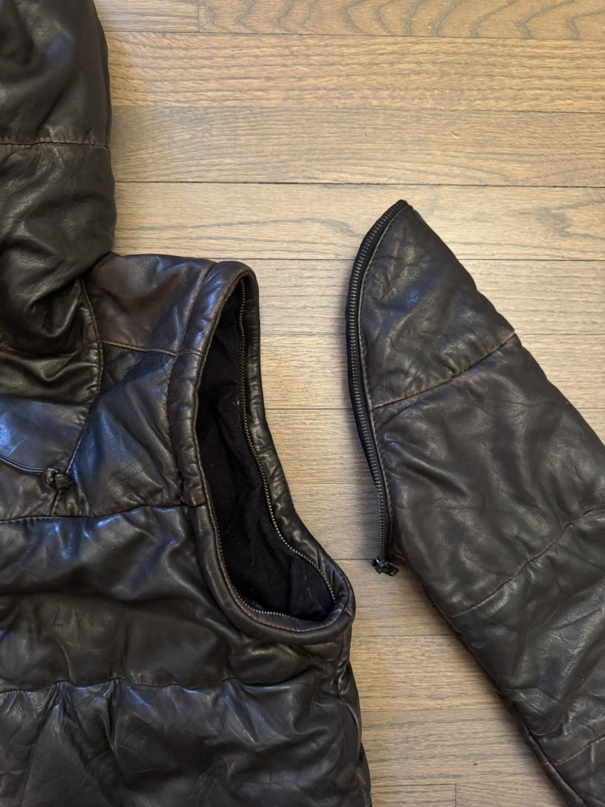 Allsaints Allsaints Leather Puffer Coat Size US XL / EU 56 / 4 - 10 Thumbnail