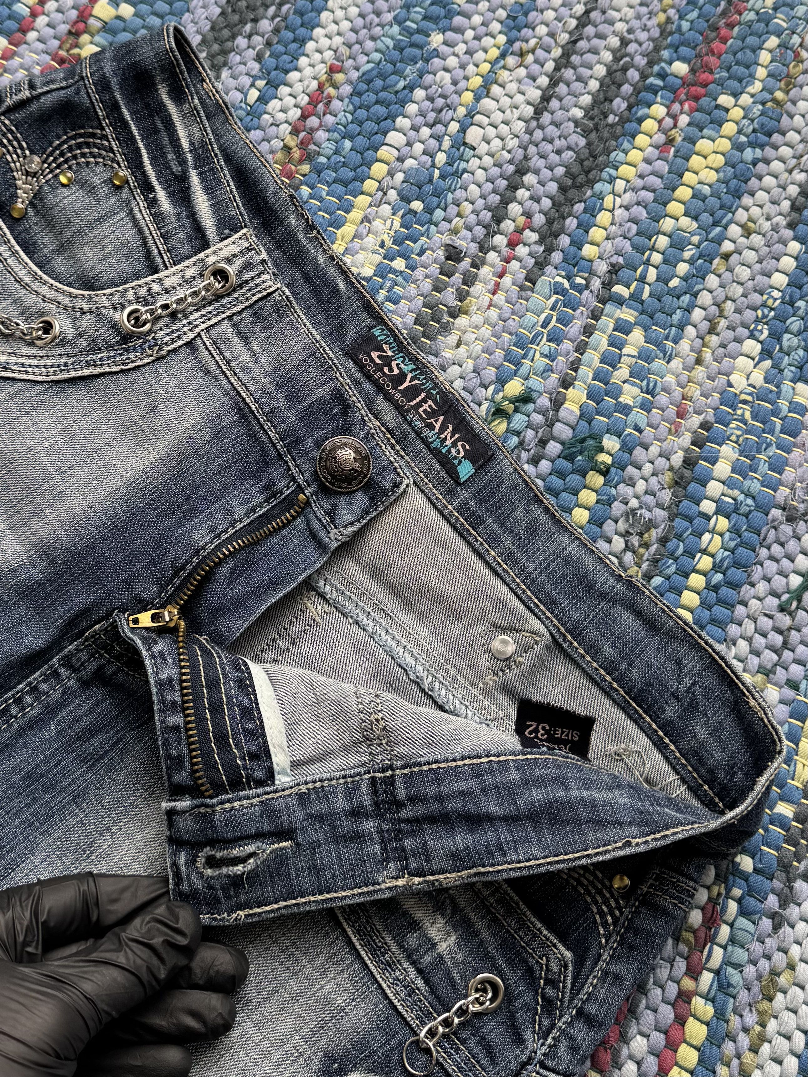 Vintage Vintage Denim Mini Skirt With Metal Details A8D15(V8) Size 30" / US 8 / IT 44 - 4 Thumbnail
