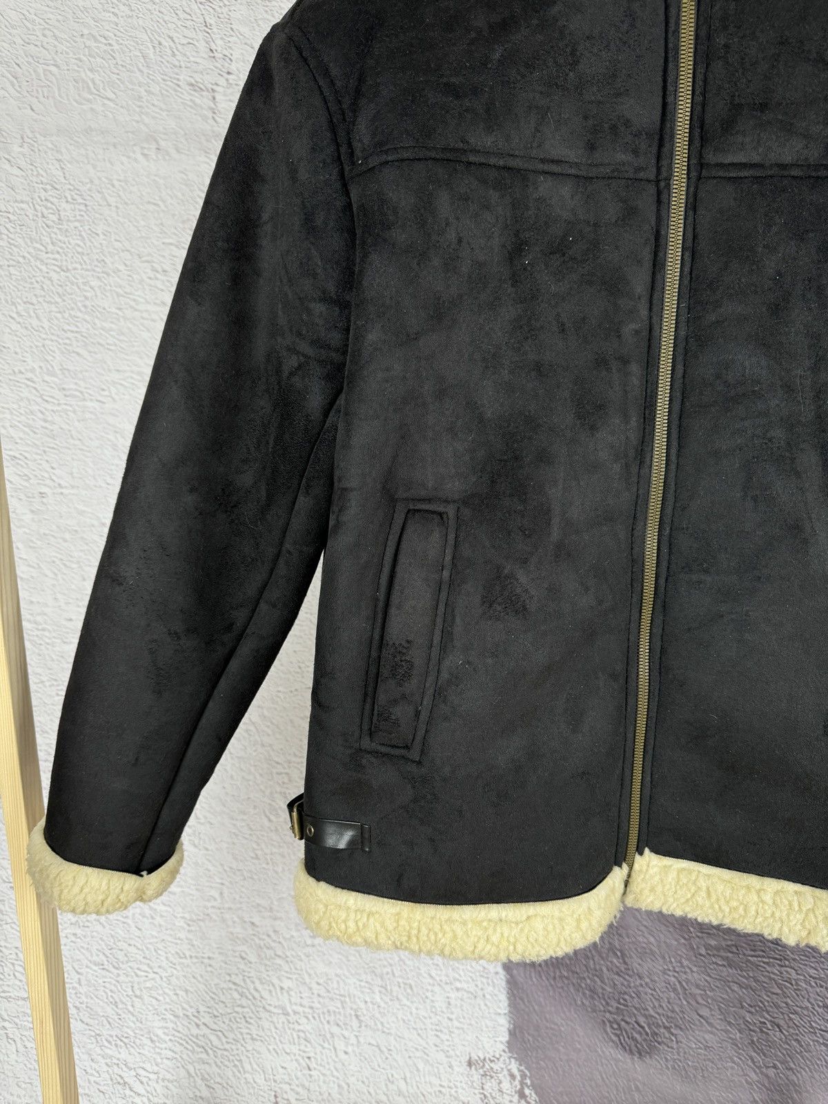 Japanese Brand Vintage Black Faux Leather Suede shearling jacket size L-XL Size US L / EU 52-54 / 3 - 6 Thumbnail