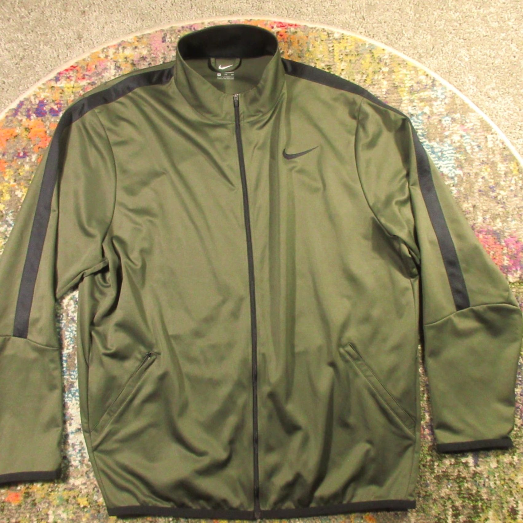 Nike Nike Jacket Mens XXL Green Lightweight Full Zip Pockets Mock Embroidered Swoosh Size US XXL / EU 58 / 5 - 2 Thumbnail