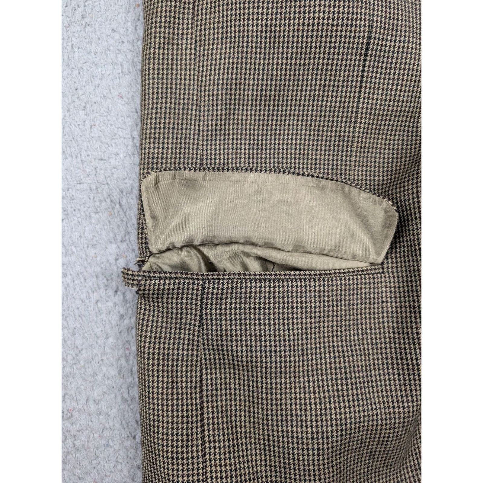 Oscar De La Renta VINTAGE Oscar de la Renta Blazer Mens 48R Brown Check Tweed Two-Button Sport Coat Jacket Size 48R - 7 Thumbnail