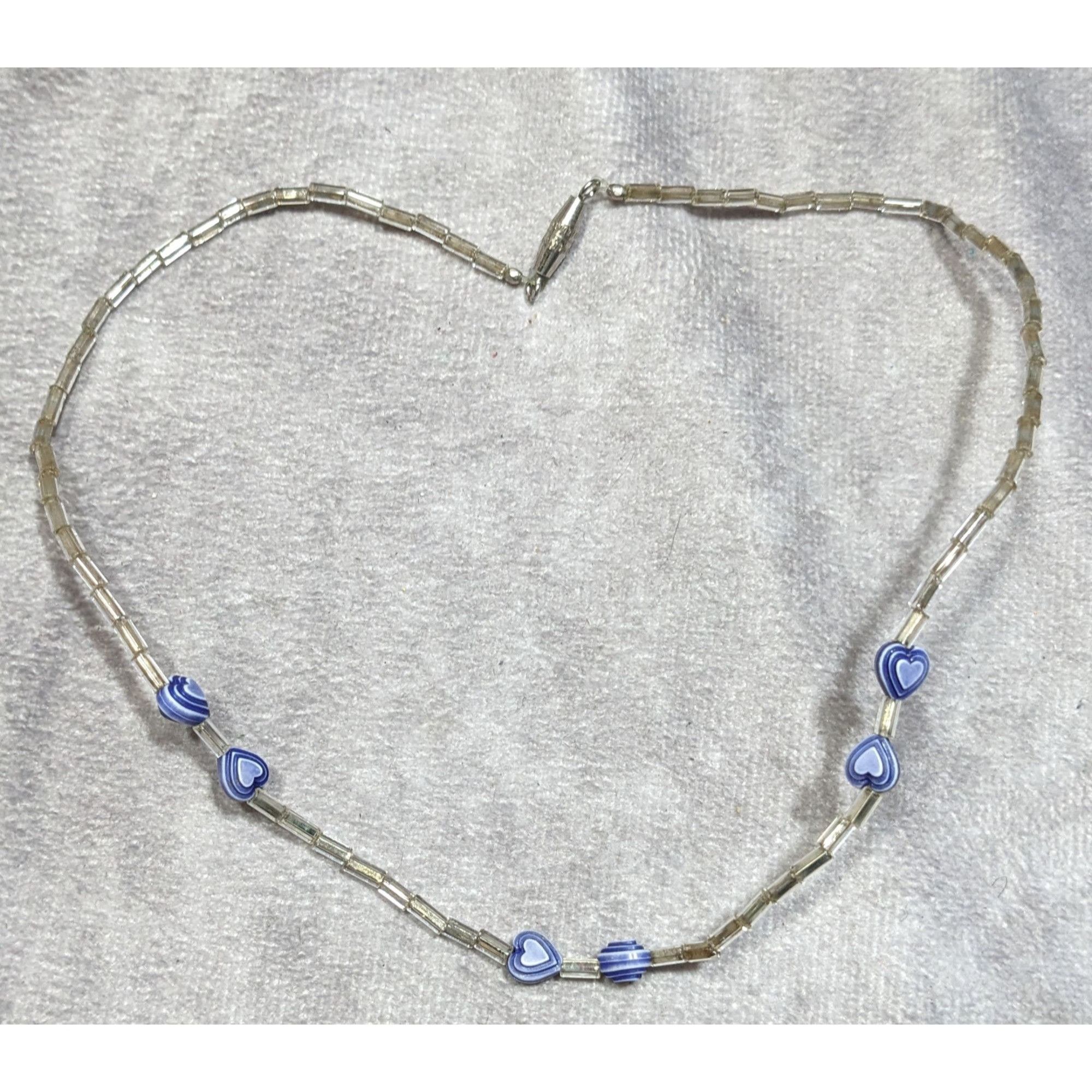 Handmade Handmade Heart & Swirl Beaded Necklace With Silver-Toned Tub Size ONE SIZE - 6 Thumbnail