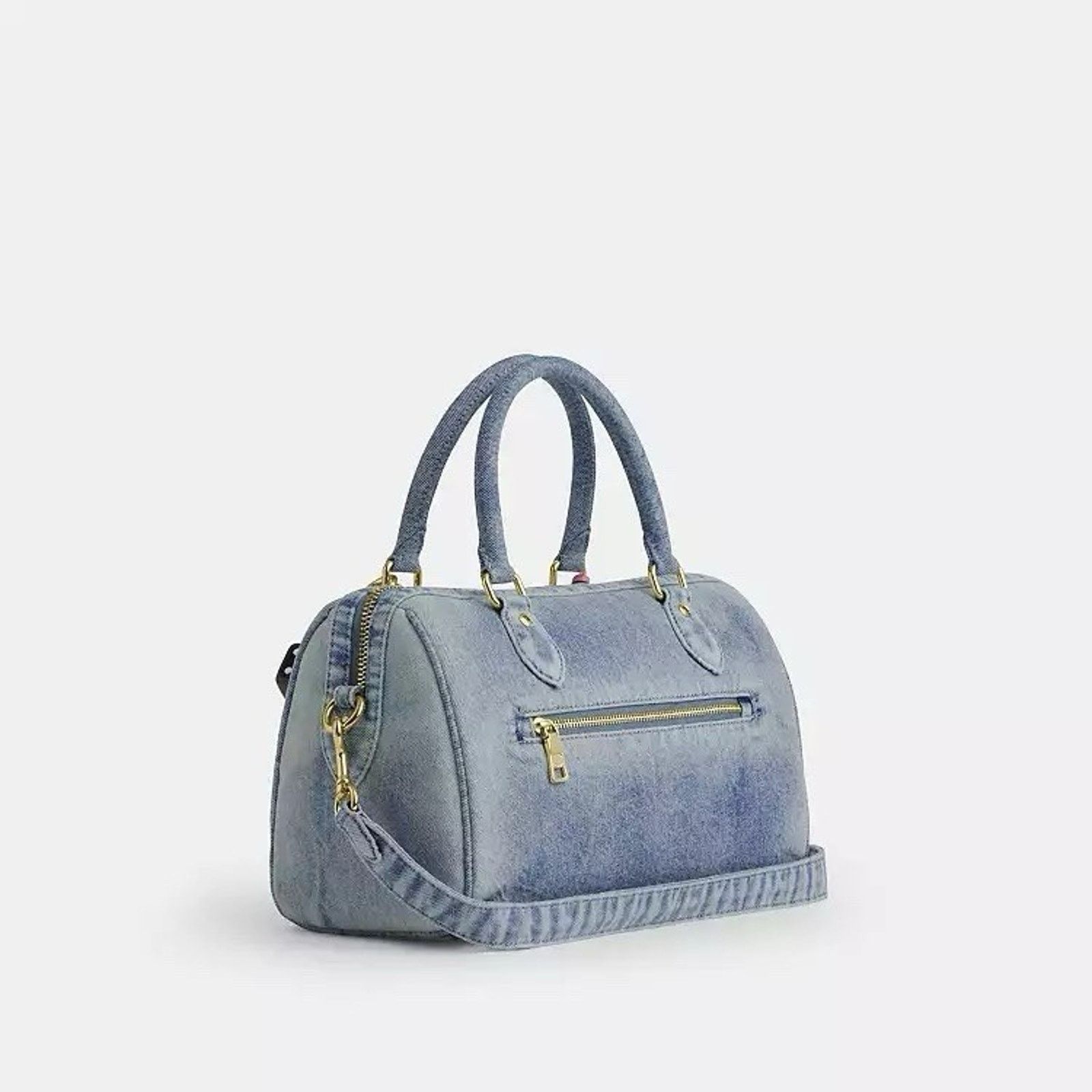 Coach NWT Coach Rowan Medium Satchel Loved Denim CDY74 Size ONE SIZE - 8 Thumbnail