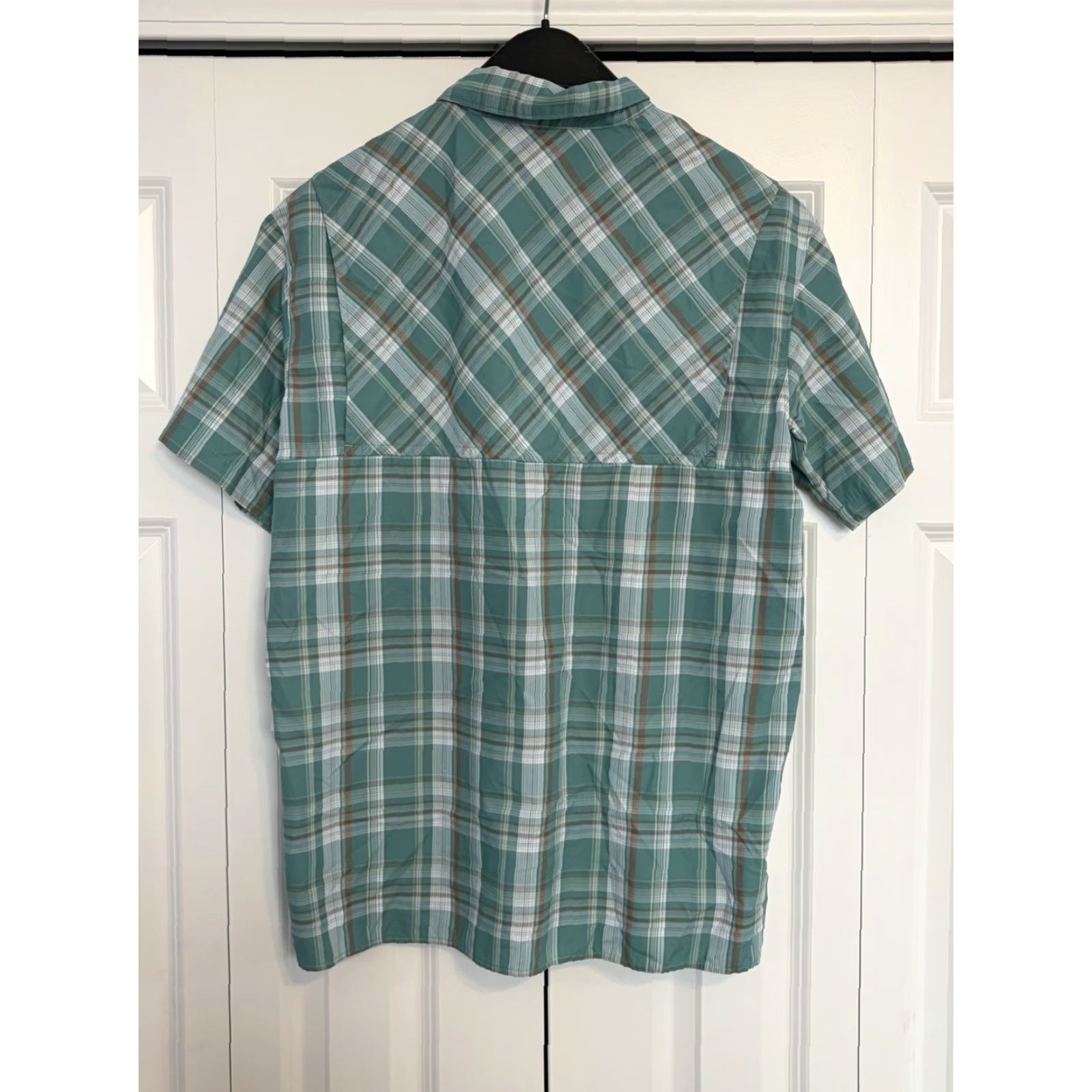 Altea Columbia Shirt Mens Vented Teal Green Plaid Short Sleeve Large Button-Front Pocket Breathable Regular Fit Casual Travel - 3D Size US L / EU 52-54 / 3 - 2 Thumbnail