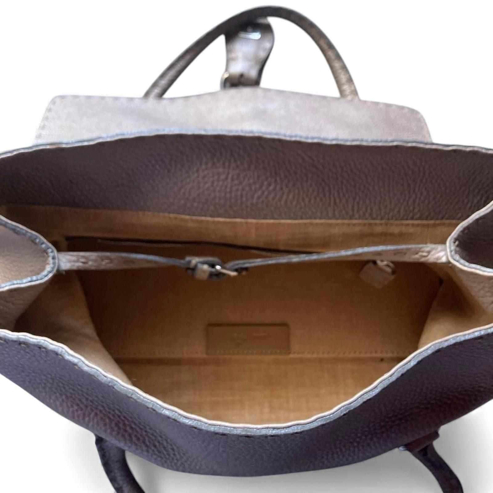 Fendi Fendi - Metallic Selleria Leather Handbag Size ONE SIZE - 6 Thumbnail