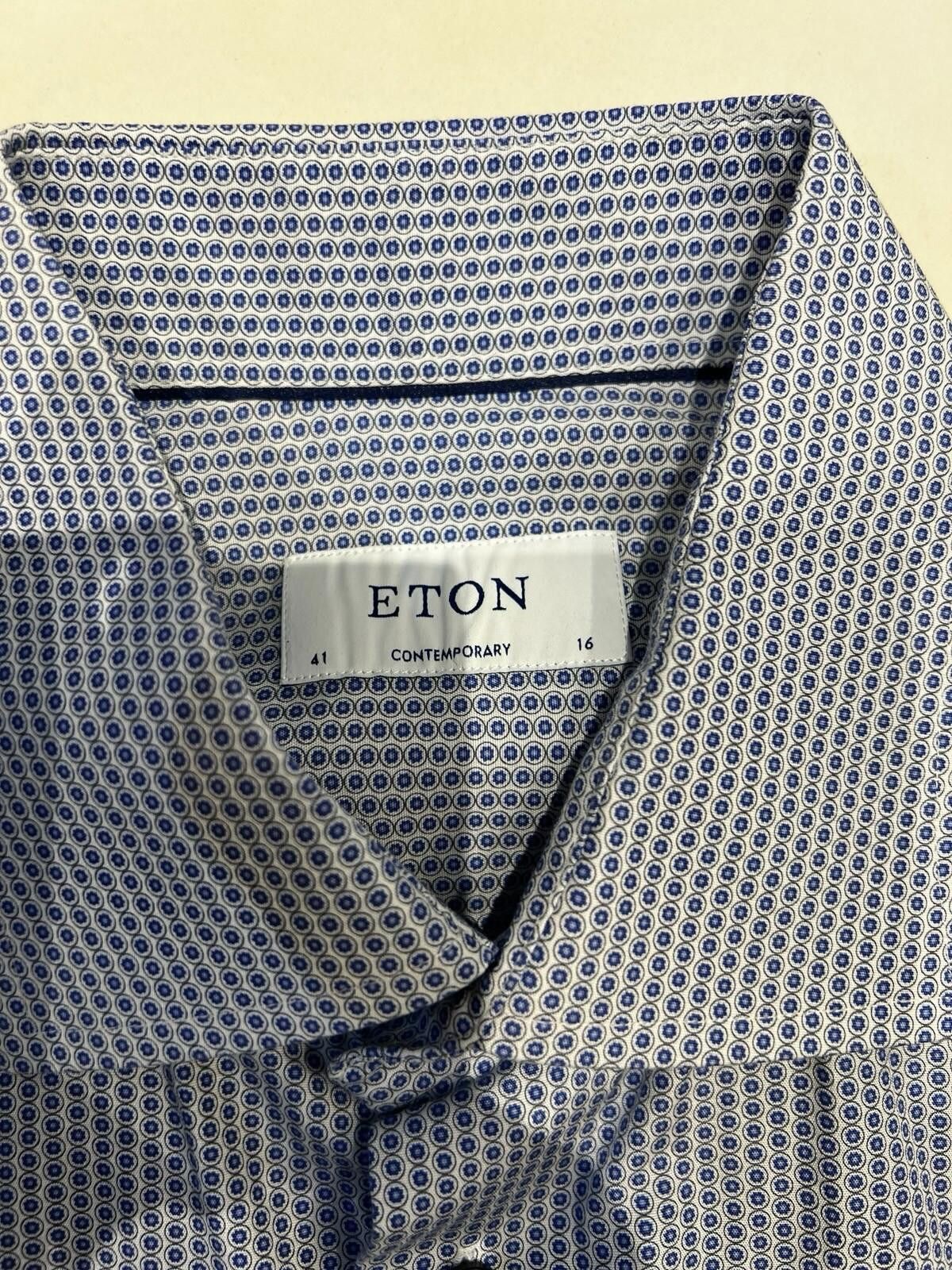 Eton Eton Button Down Shirt Intricate Design Blues Size 16 Size US XL / EU 56 / 4 - 2 Thumbnail