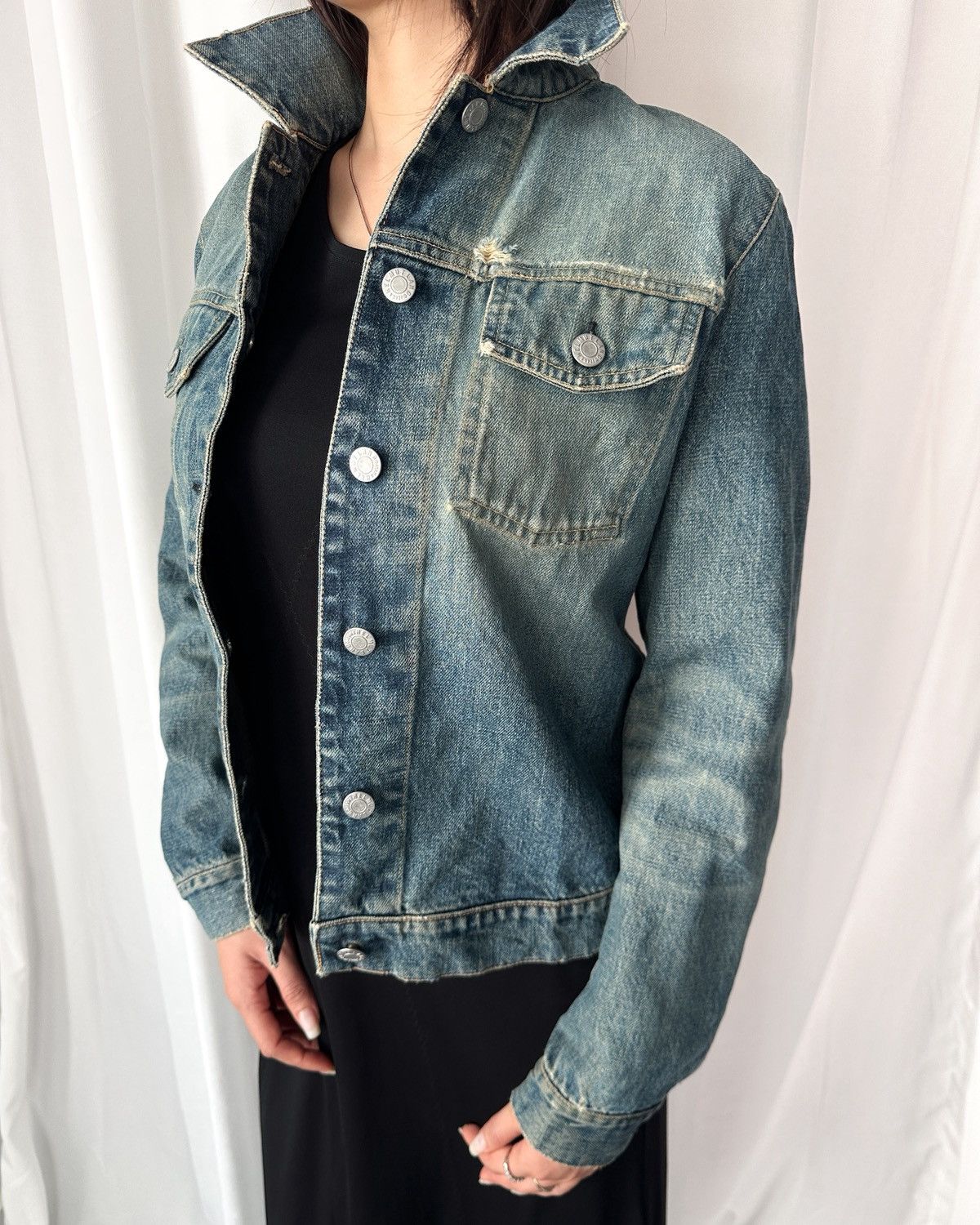 Helmut Lang 1999 Helmut Lang Faded Blue Denim Jacket Size XS / US 0-2 / IT 36-38 - 4 Thumbnail