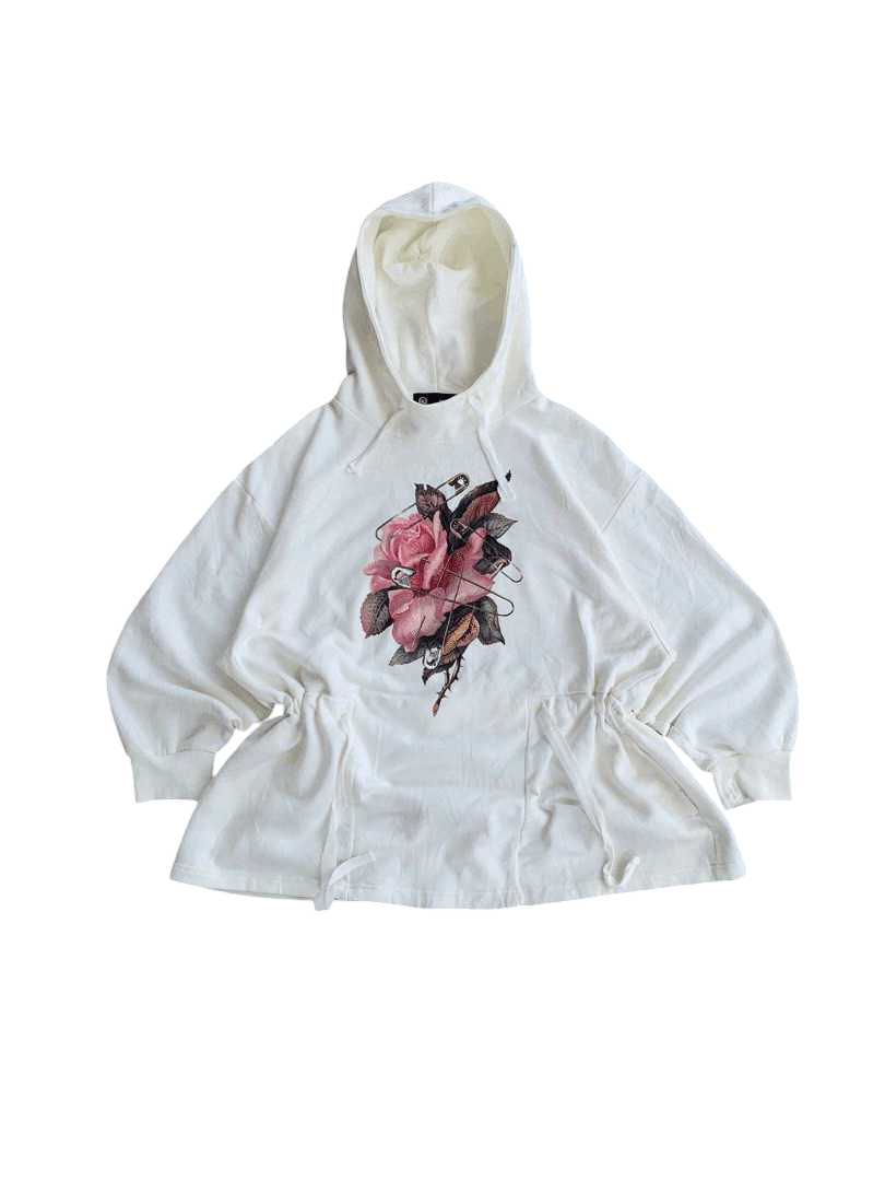 GU GU X Undercover Safety Pin Rose White Hoodie Size US XL / EU 56 / 4 - 1 Thumbnail