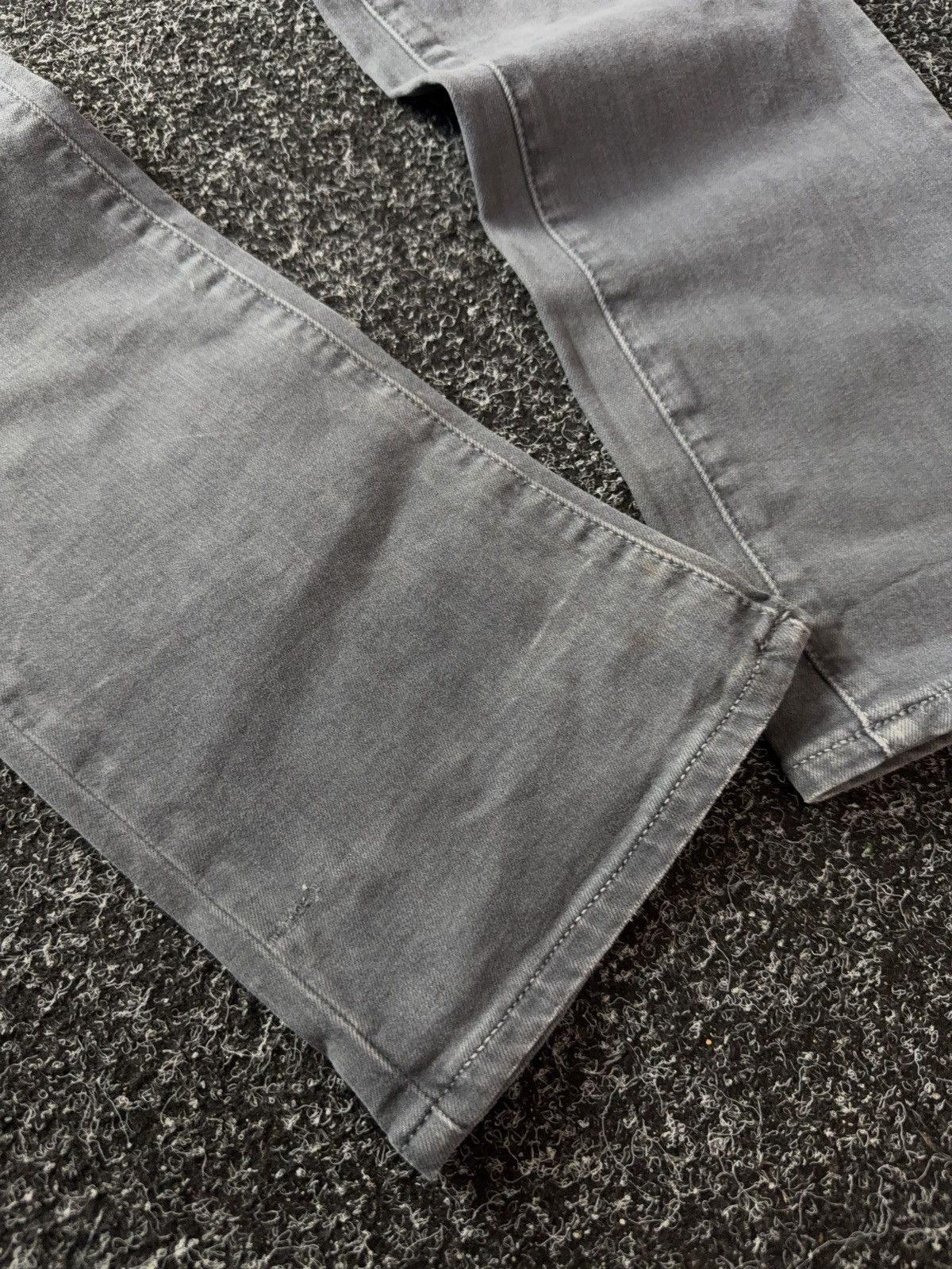 Armani 00s Armani Jeans AJ Distressed Faded Grey Slim Y2K Denim Size 28" / US 6 / IT 42 - 5 Thumbnail