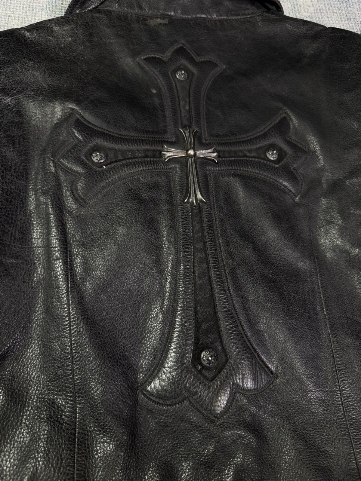 Chrome Hearts Chrome Hearts - Big Cross Belted Leather Biker Jacket Size US S / EU 44-46 / 1 - 1 Thumbnail