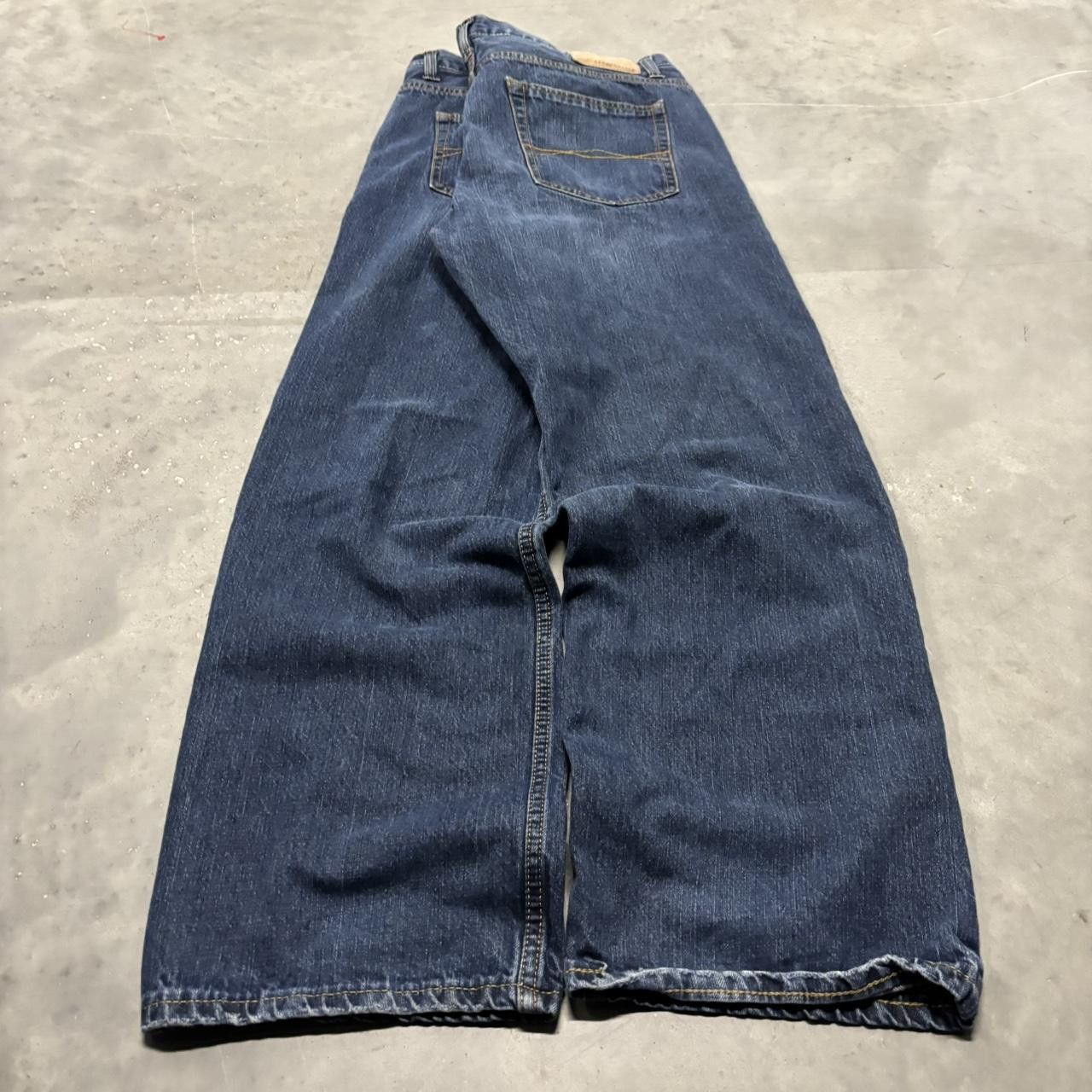 Japanese Brand × Vintage Crazy Vintage Y2K/2000s Grunge Dark Blue Wash Denim Jeans! Size US 38 / EU 54 - 4 Thumbnail