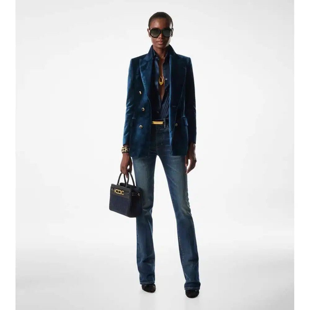 Tom Ford o1sndg0825 L1811 Size: OS/Quilted Denim Small Top Handle Bag Size ONE SIZE - 5 Thumbnail