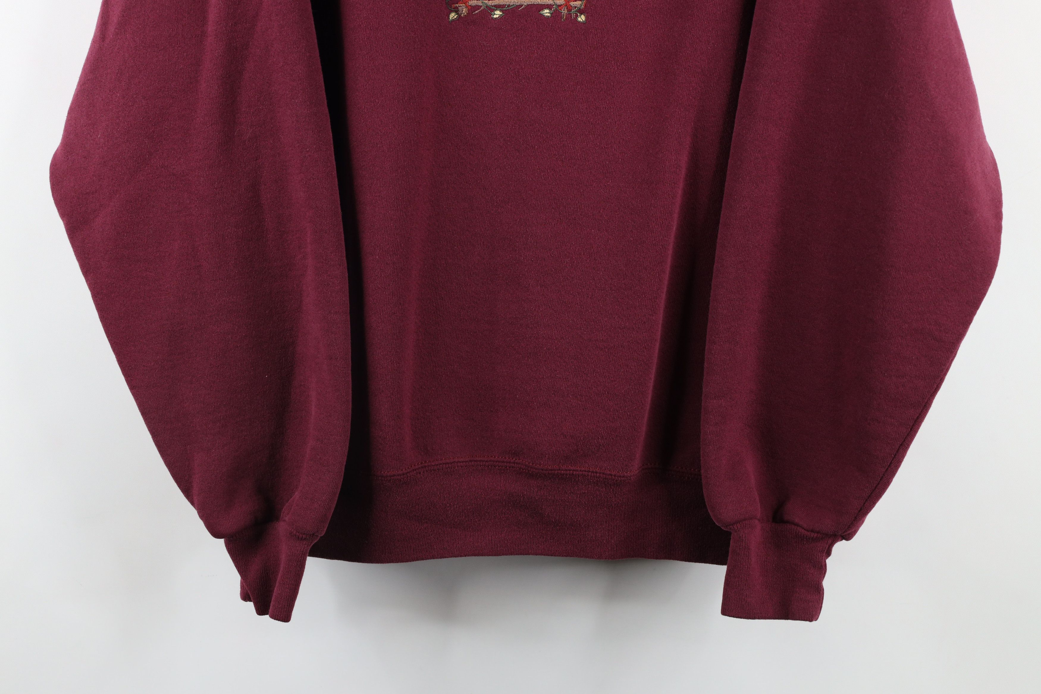 Vintage Vintage 90s Country Primitive Bird Nature Sweatshirt Red USA Size M / US 6-8 / IT 42-44 - 3 Thumbnail