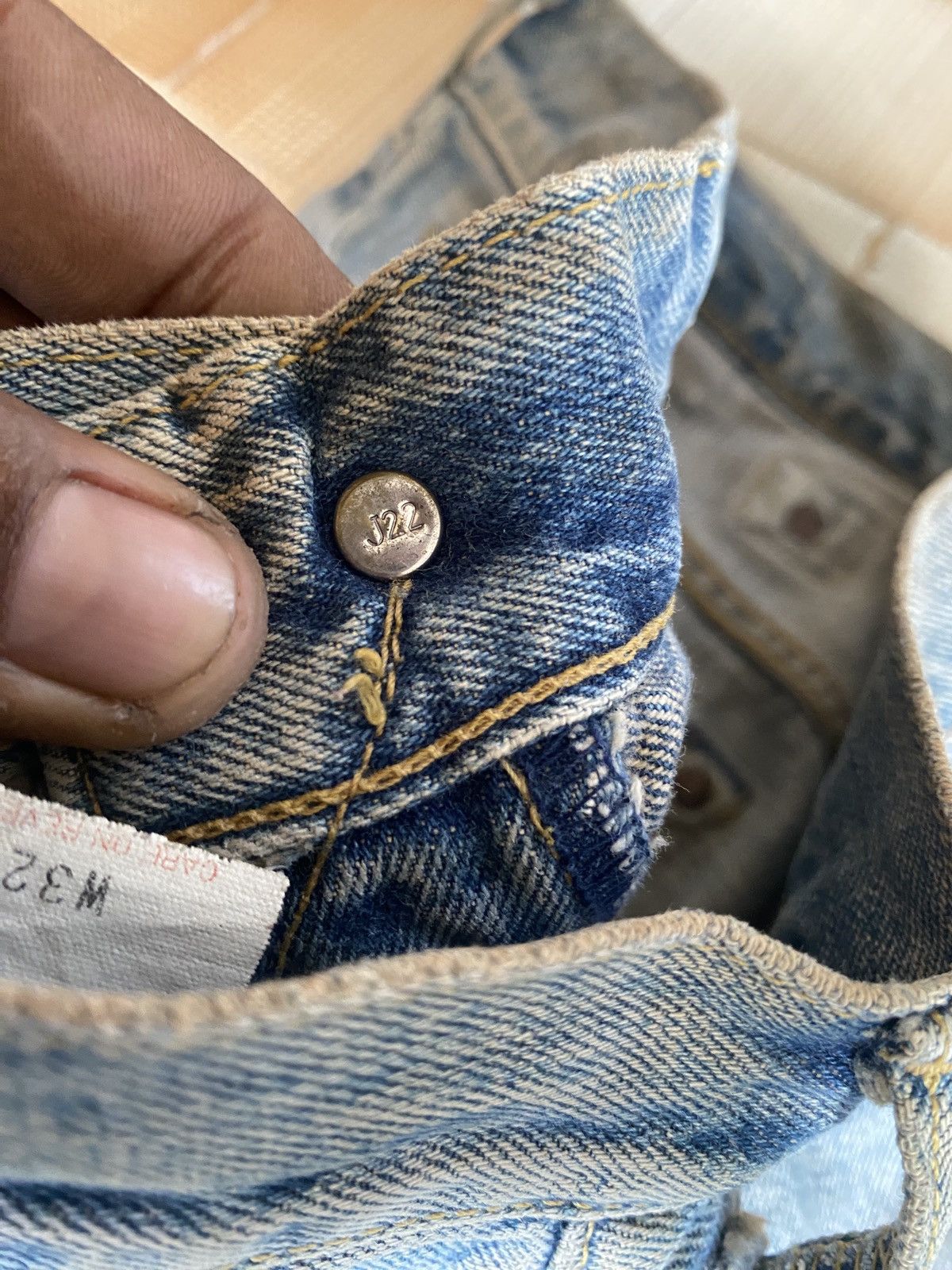 Levi's Vintage Clothing × Vintage Vintage levi’s big E buckle back denim Size US 31 - 17 Thumbnail