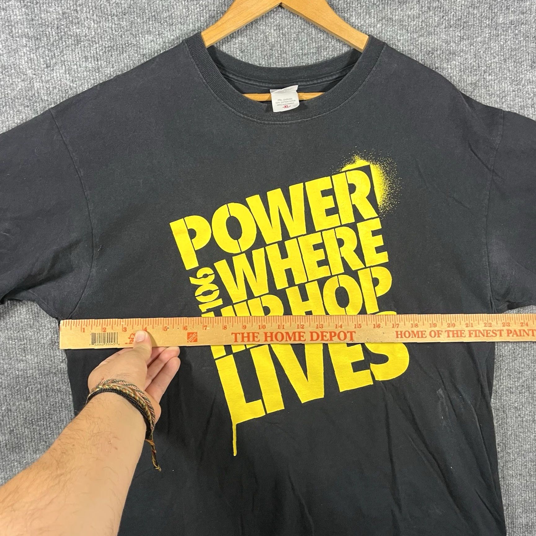 Anvil VINTAGE Power 106FM Los Angeles T Shirt XL Crew Neck 80s Graphic Print Mens Short Sleeve Black Size US XL / EU 56 / 4 - 6 Thumbnail