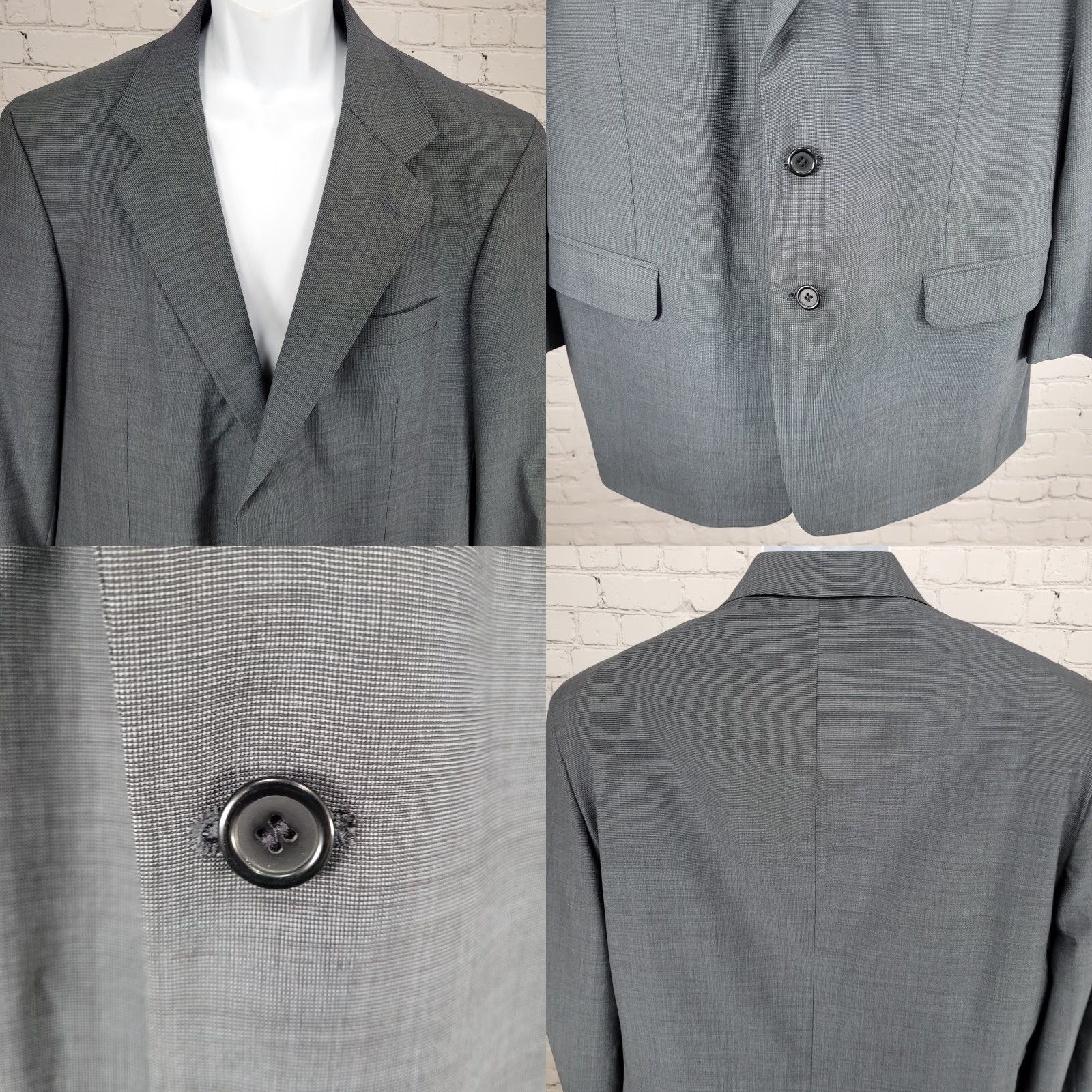 Vintage VINTAGE Corbin Blazer Mens 2 Button Notch Vented Wool Gray 44L Long Regular 2 Piece Suits & Sport Coats Size 44R - 8 Thumbnail
