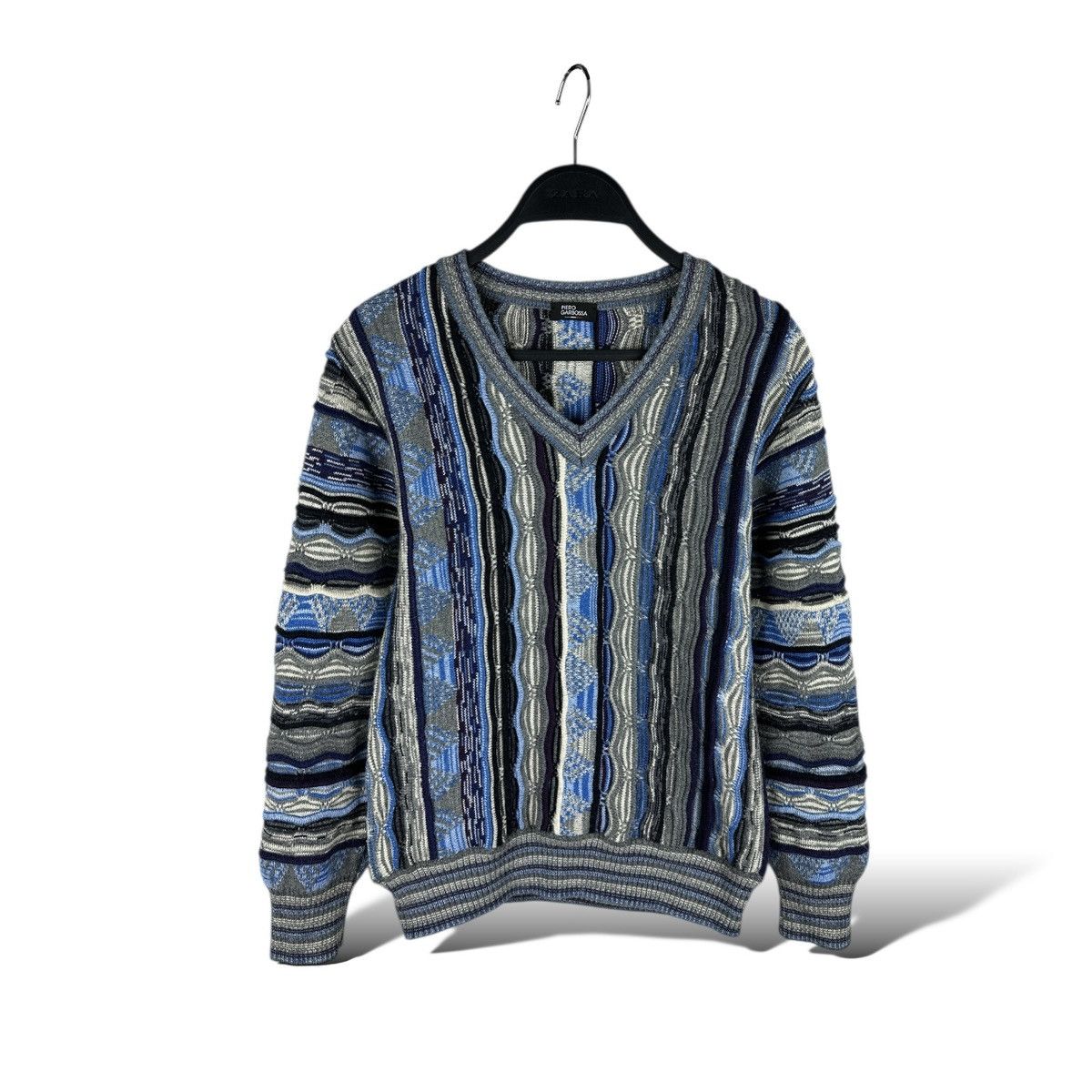 Other Piero Garbossa Coogi Style 3D Knit Wool Sweater V-Neck Size M / US 6-8 / IT 42-44 - 1 Thumbnail