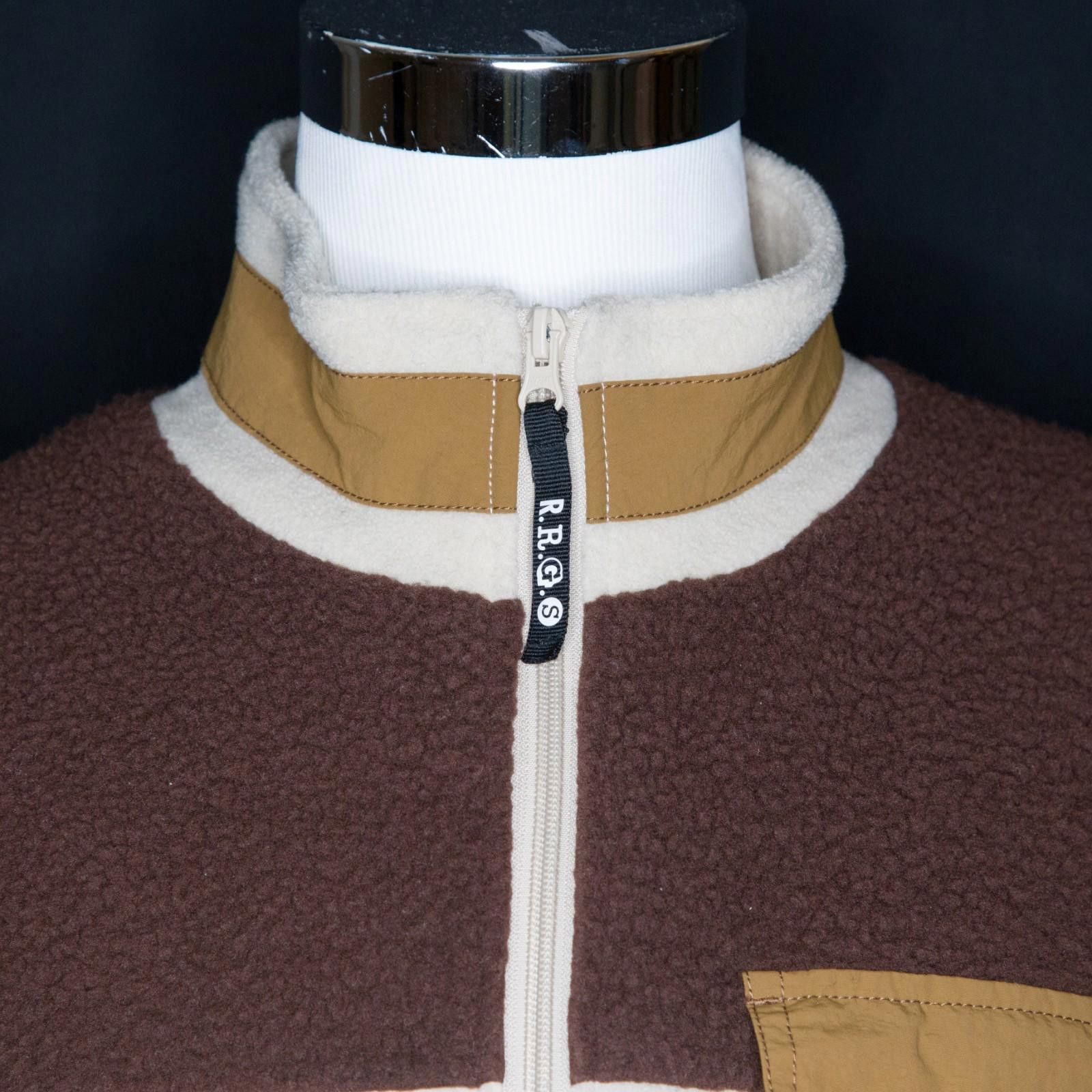Other Men's RRGS By Roarguns Tan Sherpa Full Zip Jacket Sz Large Size US L / EU 52-54 / 3 - 4 Thumbnail