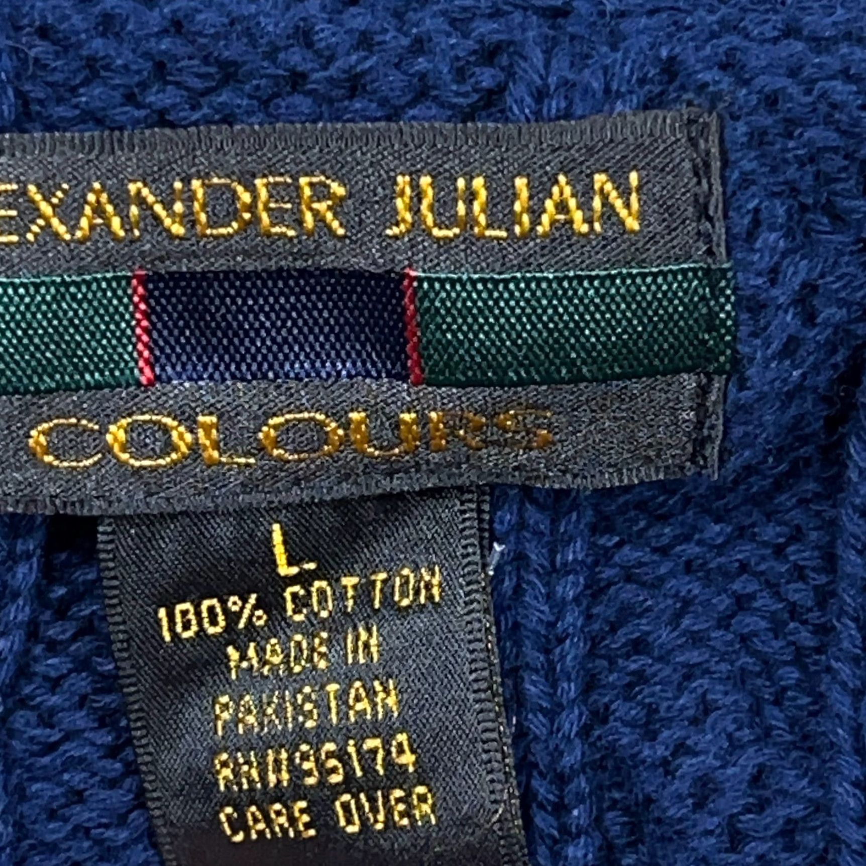 Alexander Julian VINTAGE Alexander Julian Grandpa Sweater Men L Navy Blue Cable Knit Crewneck Rib Pullover 90s Classic Seasonal All Seasons Casual Workwear Mens Size US L / EU 52-54 / 3 - 5 Thumbnail
