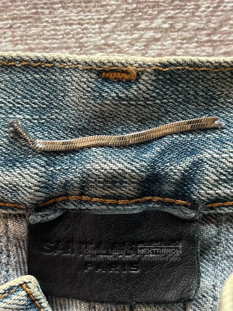 Saint Laurent Paris Saint Laurent Paris Knee Cut Destroyed Denim Pants Size US 30 / EU 46 - 4 Thumbnail