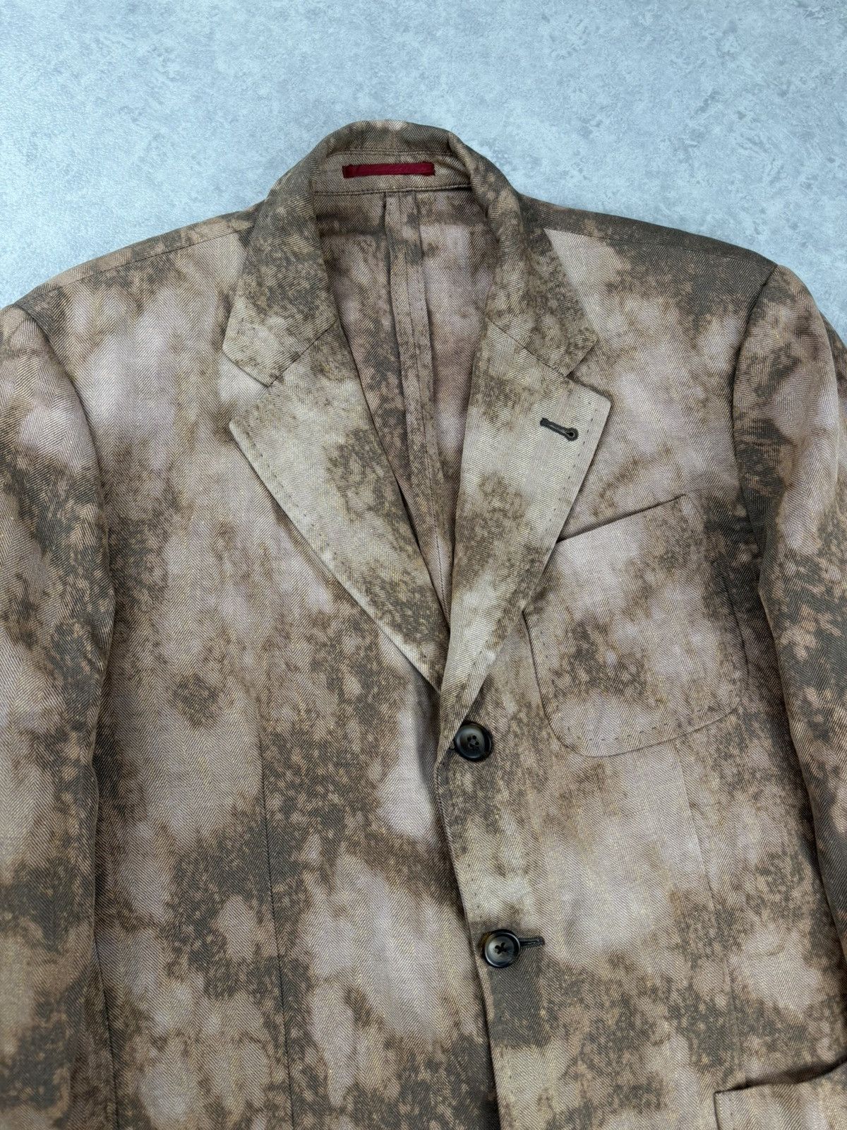 Fay Fay Linen Blazer Custom Hand Bleached Herringbone Size 50 Size US M / EU 48-50 / 2 - 5 Thumbnail