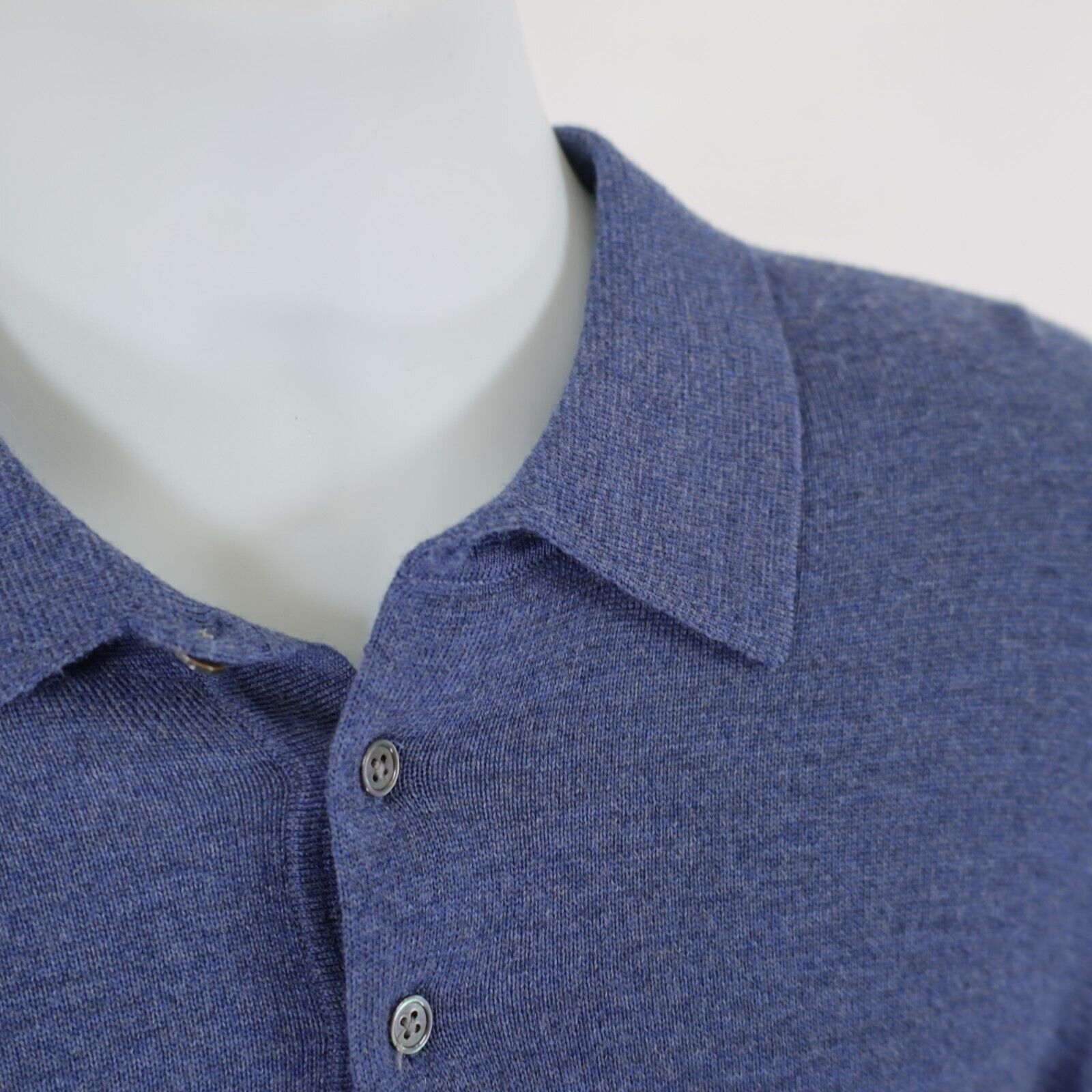 Joseph Abboud Joseph Abboud Blue 2XL Extra Fine Merino Wool Collared Fitte Size US XXL / EU 58 / 5 - 2 Thumbnail