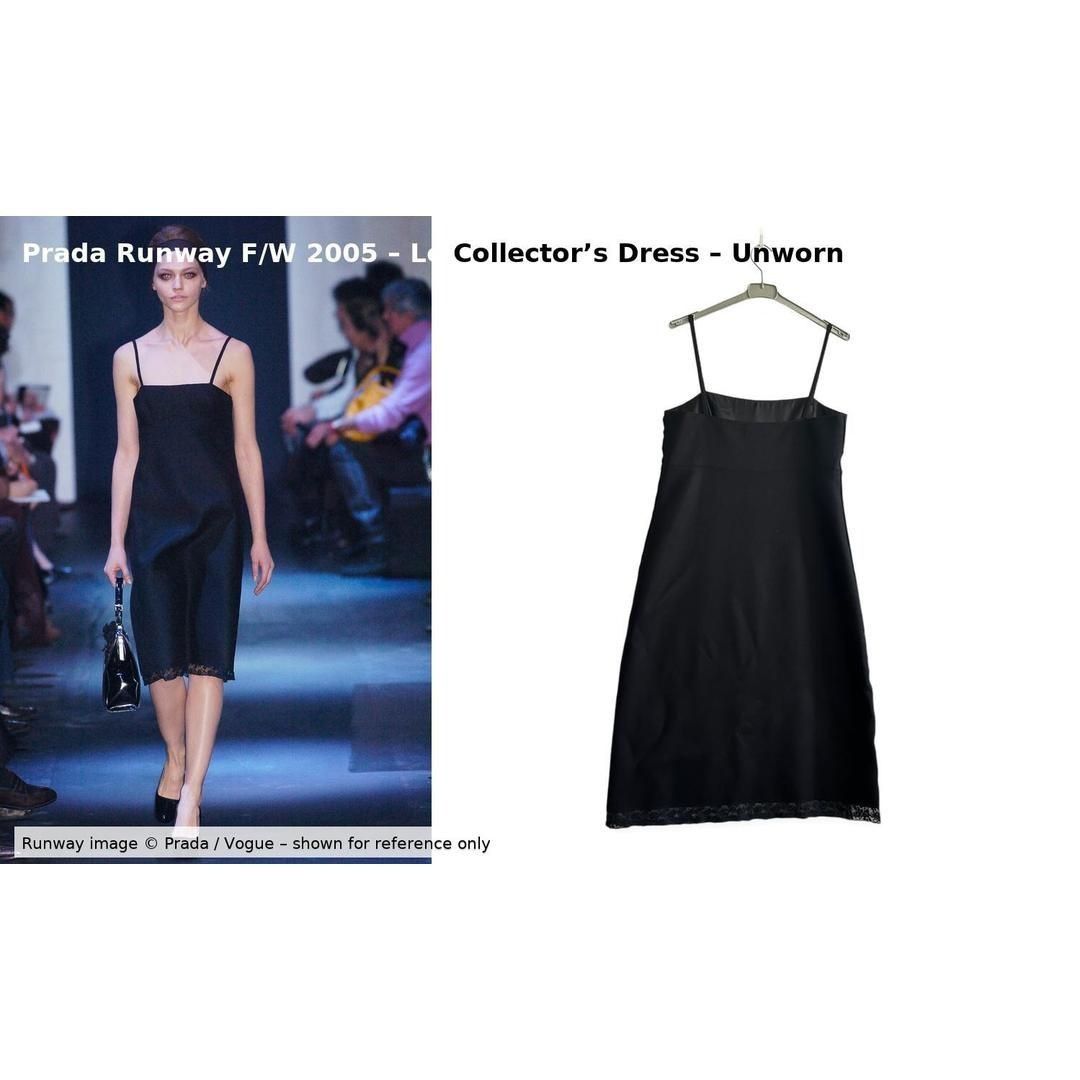 Prada Prada Archival F/W 2005 Runway Opening Look Black Wool Lace Size L / US 10 / IT 46 - 4 Thumbnail
